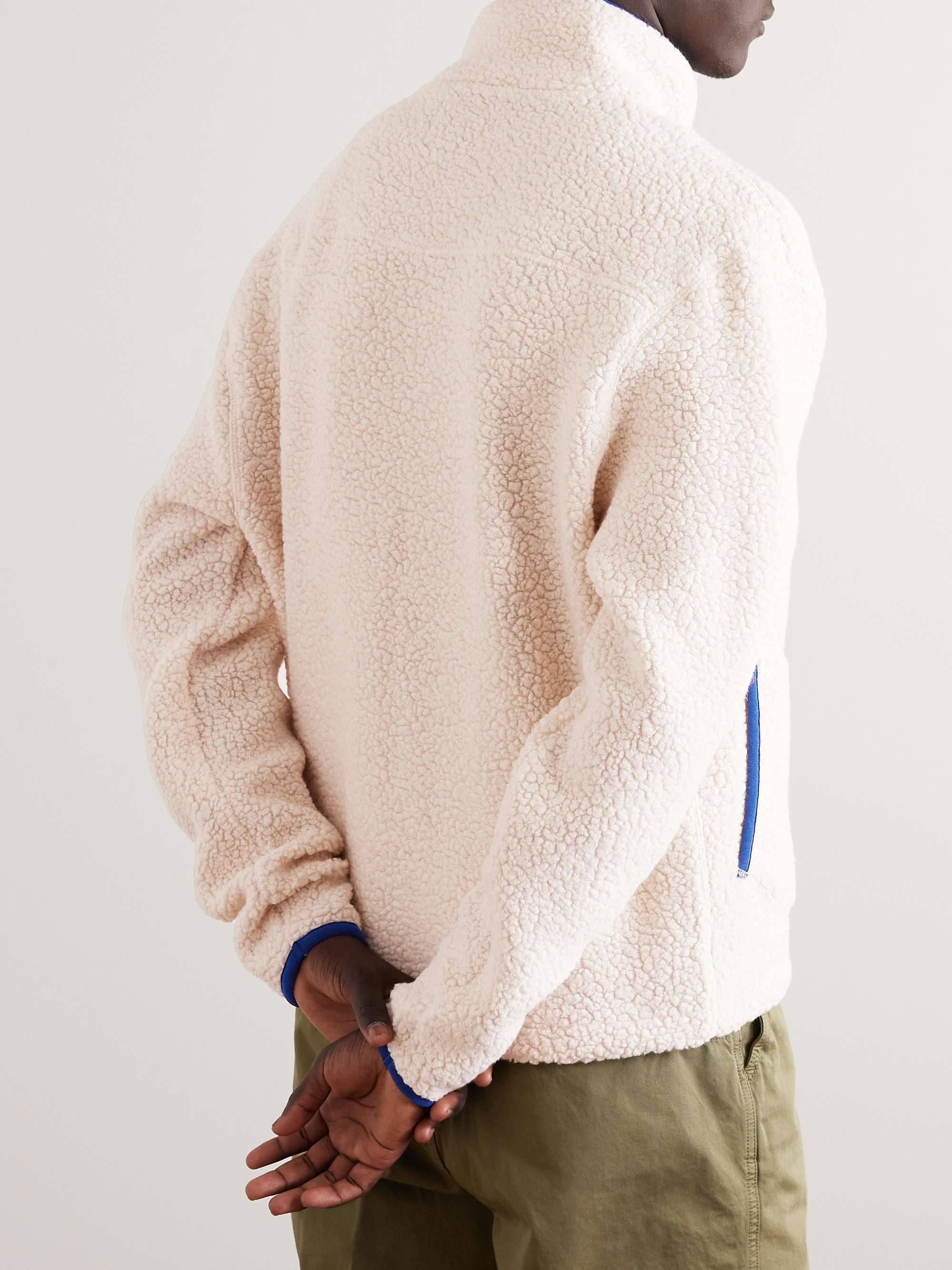 DRAKE'S Logo-Embroidered Wool-Blend Fleece Jacket