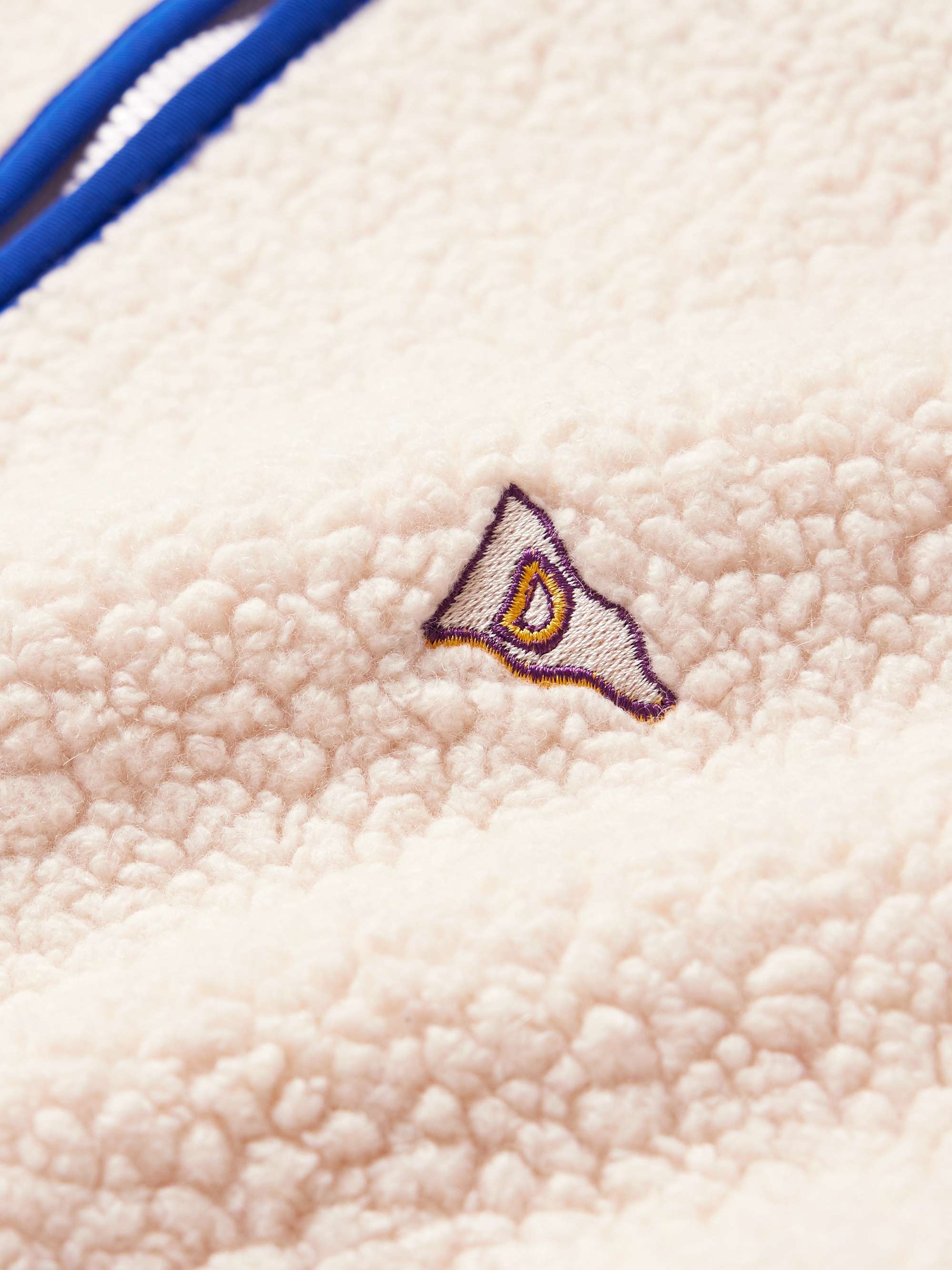 DRAKE'S Logo-Embroidered Wool-Blend Fleece Jacket