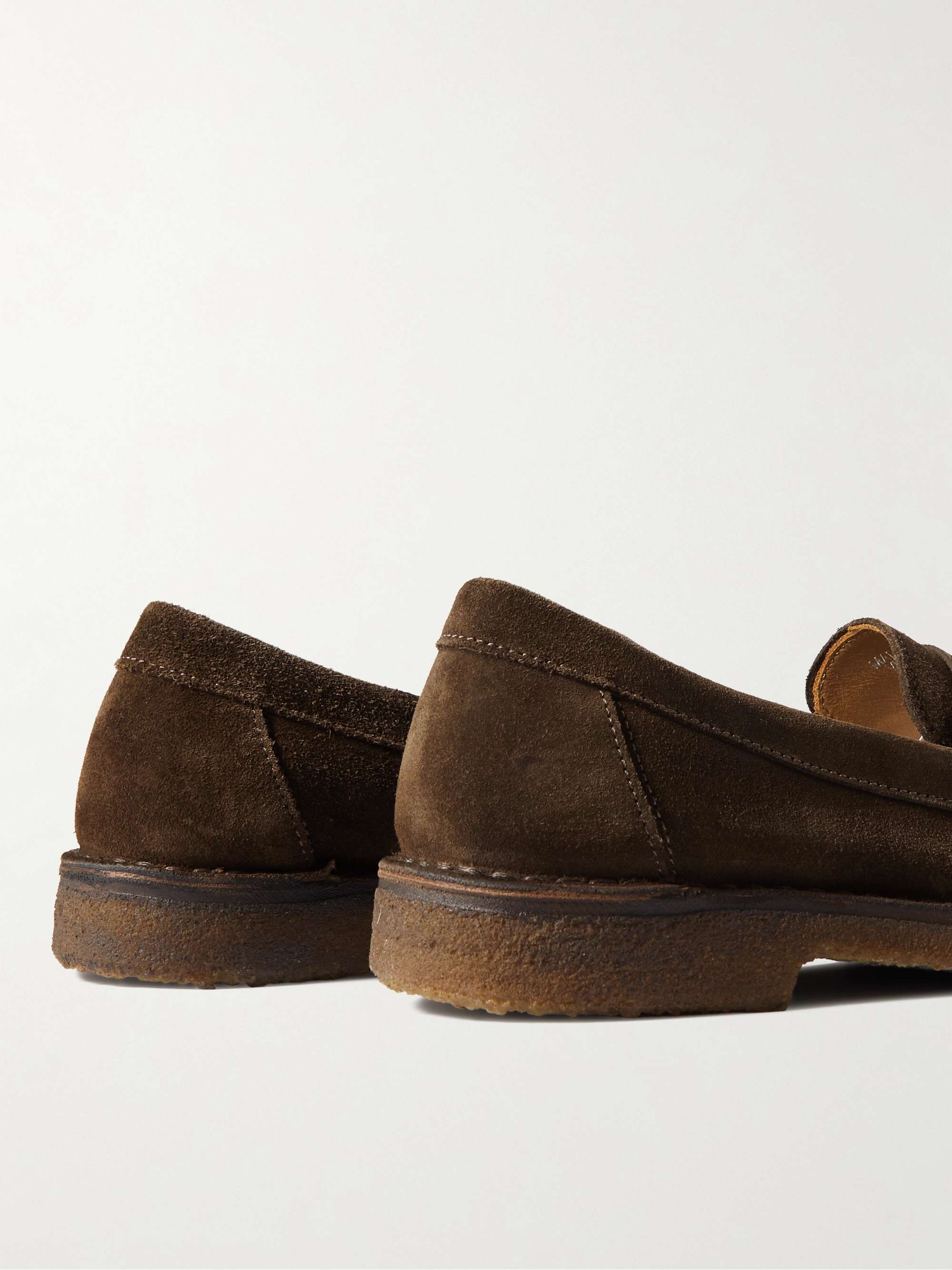 DRAKE'S Canal Suede Penny Loafers
