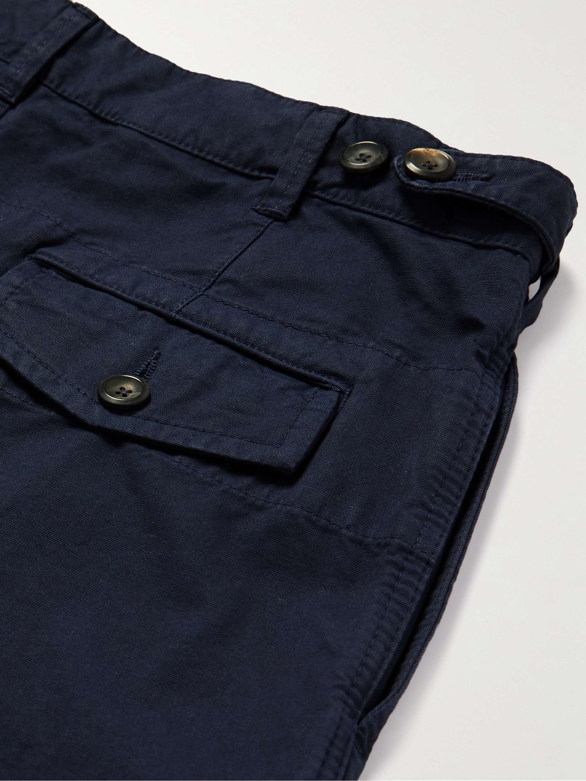 DRAKE'S Tapered Pleated Cotton-Canvas Chinos for Men | MR PORTER