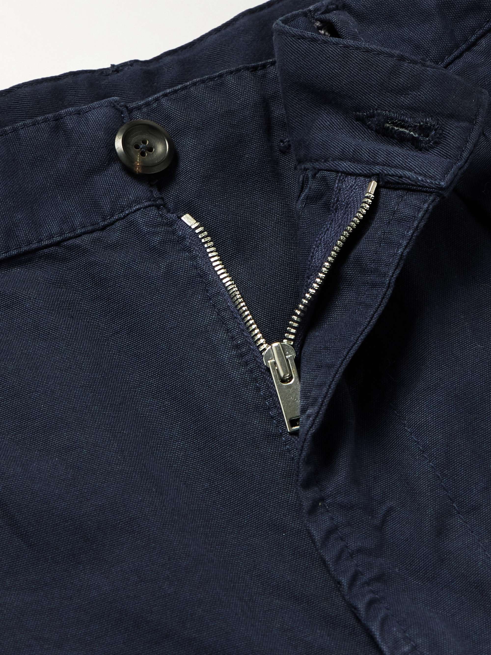 DRAKE'S Tapered Pleated Cotton-Canvas Chinos