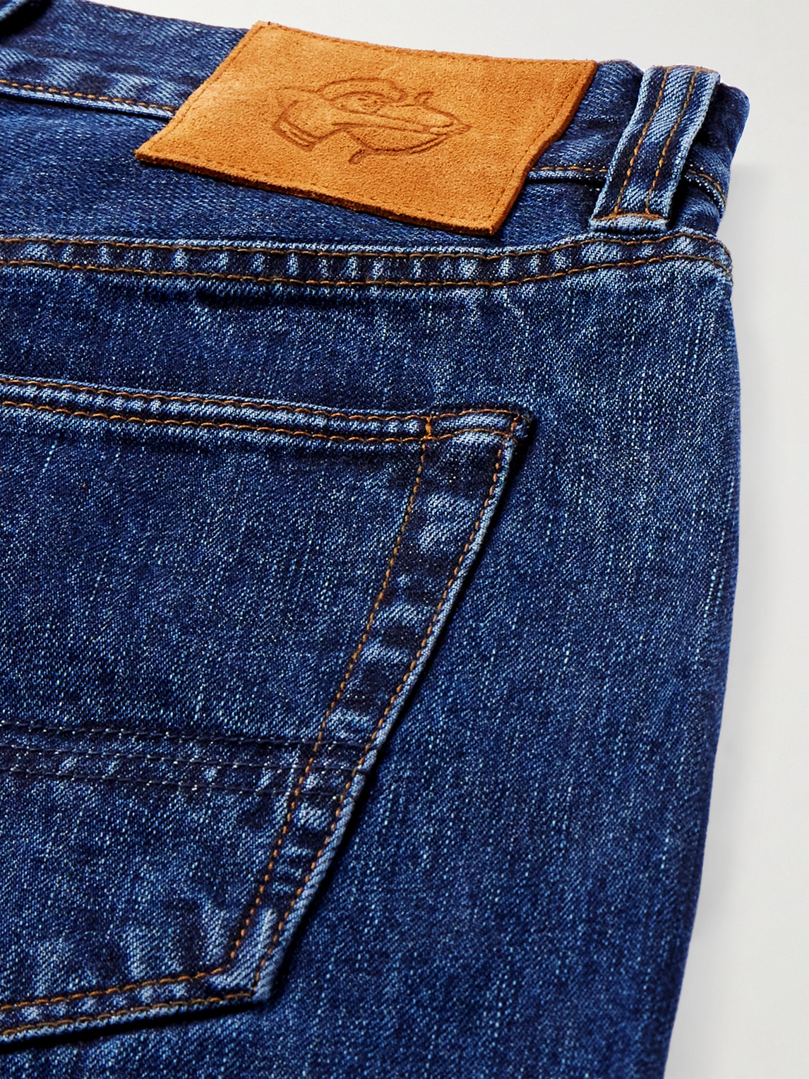 Shop Drake's Straight-leg Selvedge Jeans In Blue