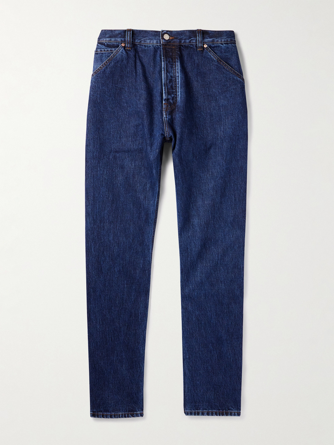 Shop Drake's Straight-leg Selvedge Jeans In Blue
