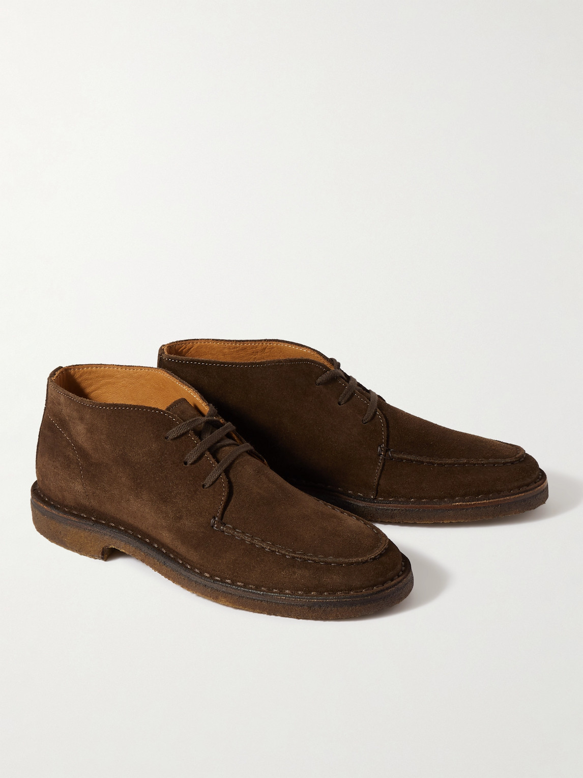 Shop Drake's Crosby Suede Chukka Boots In Brown