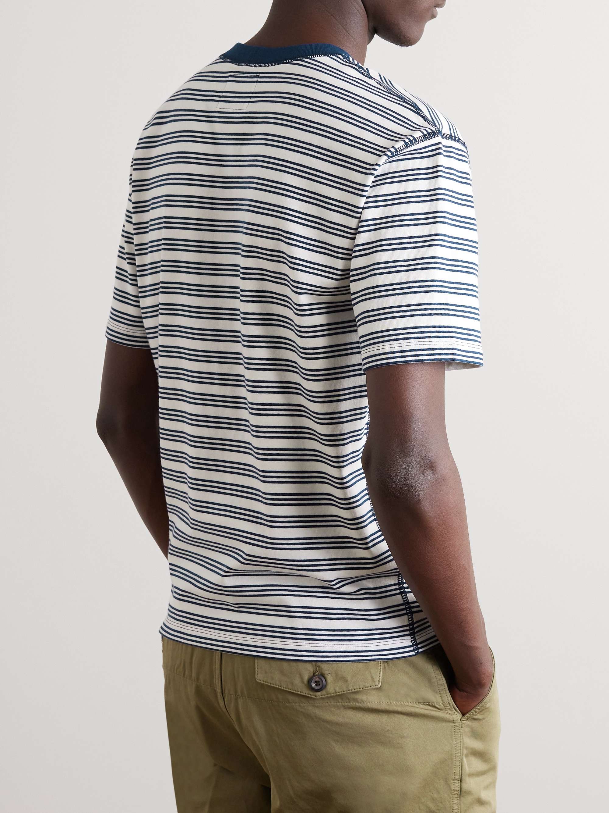 DRAKE'S Striped Cotton-Jersey T-Shirt