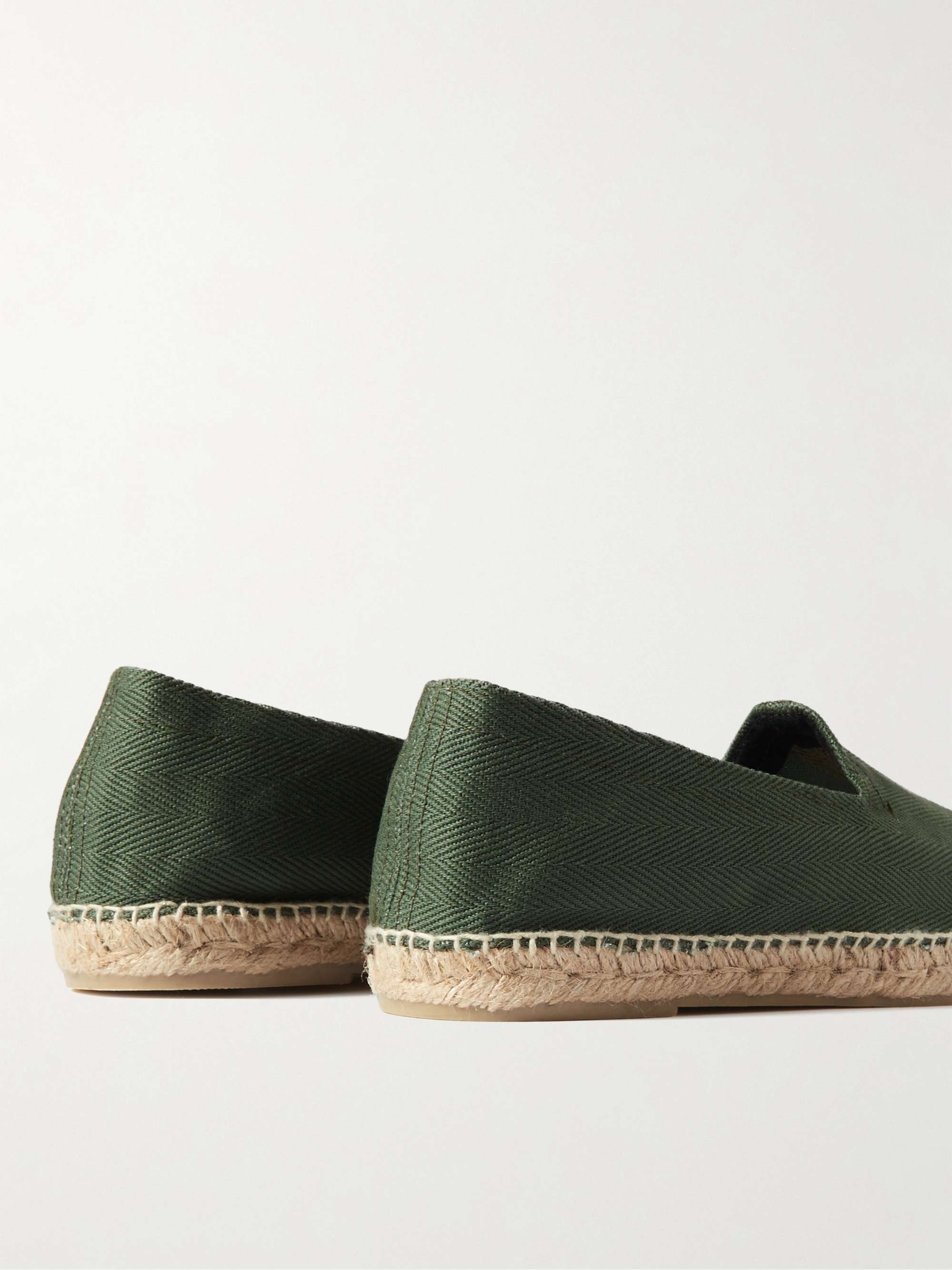 DRAKE'S Herringbone Cotton-Canvas Espadrilles