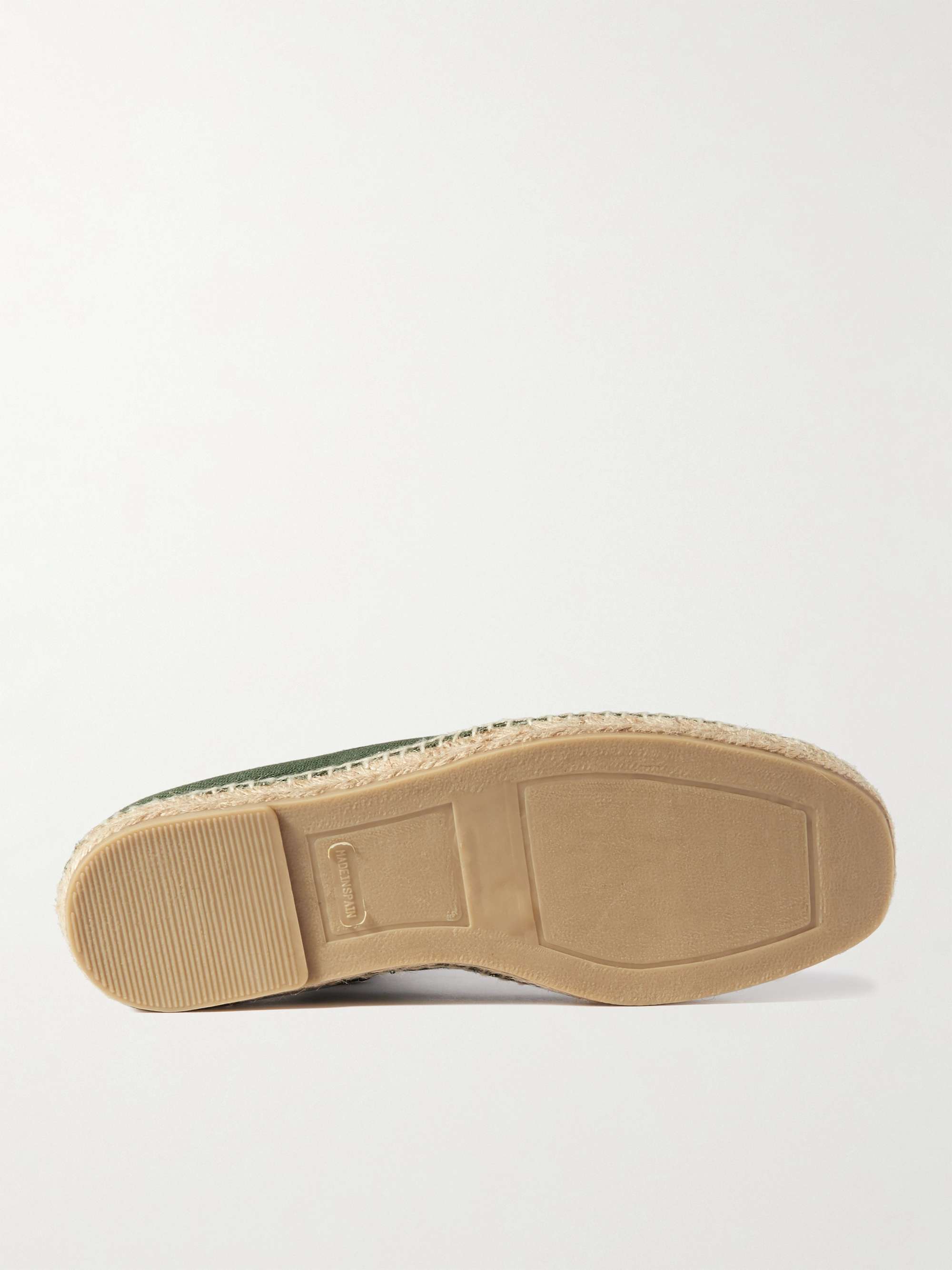 DRAKE'S Herringbone Cotton-Canvas Espadrilles