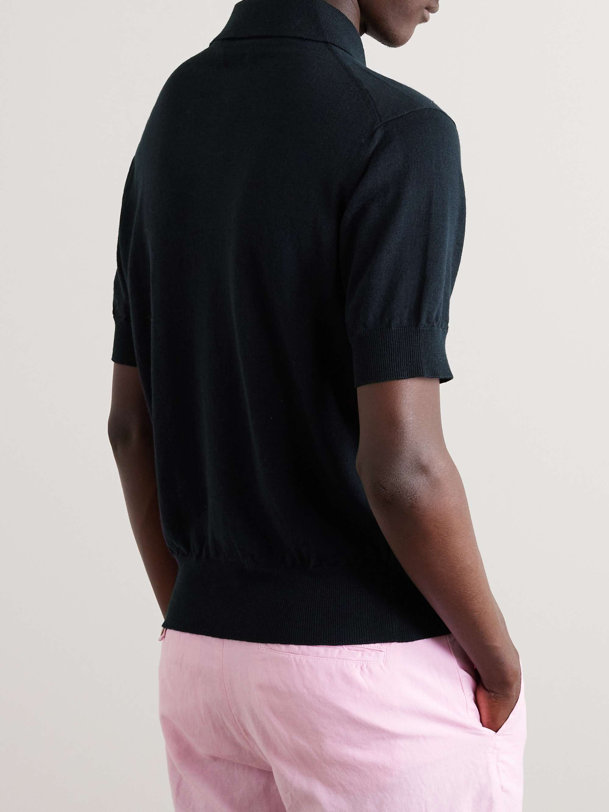 DRAKE'S Linen and Cotton-Blend Polo Shirt