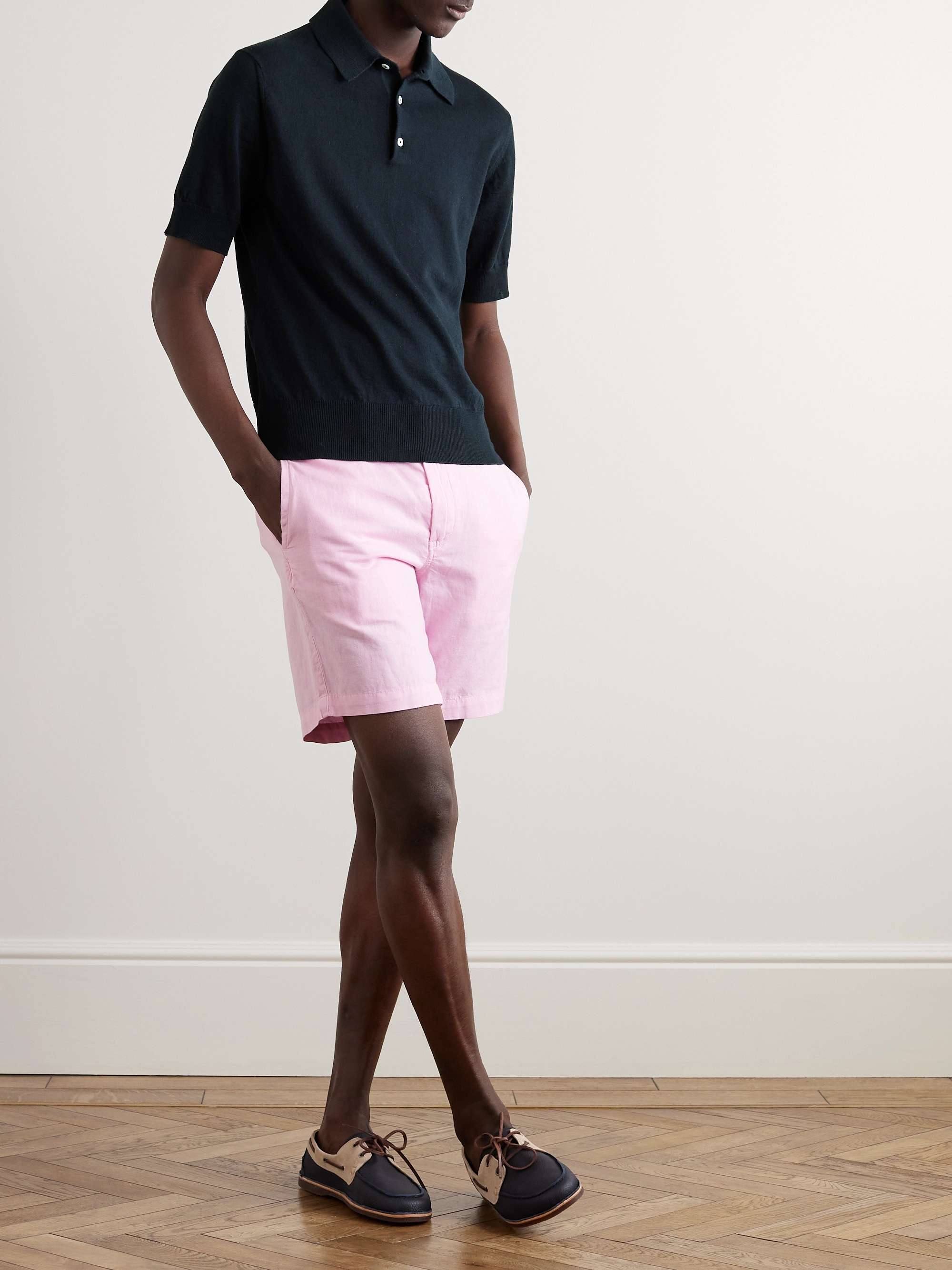 DRAKE'S Linen and Cotton-Blend Polo Shirt