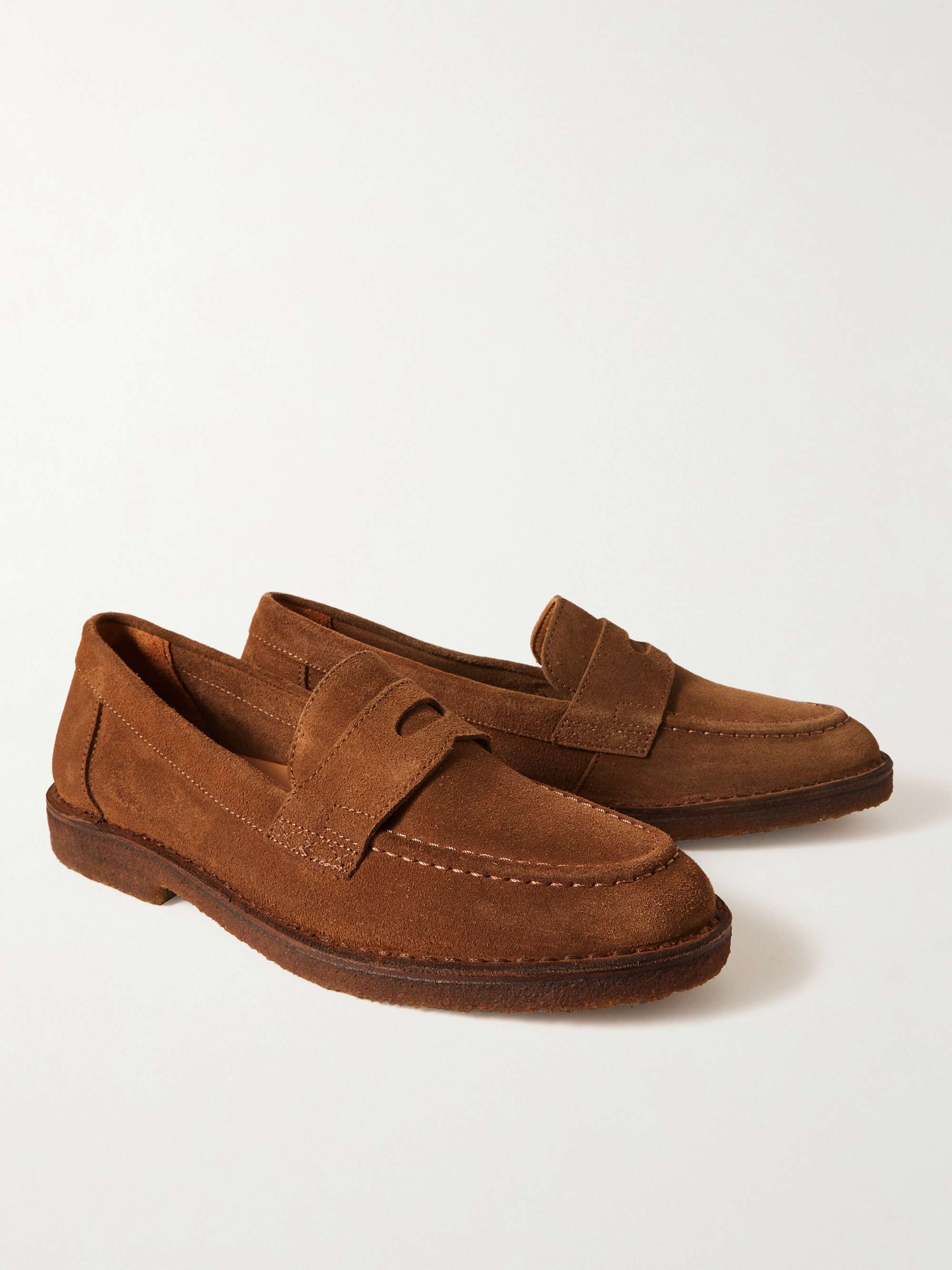 DRAKE'S Suede Penny Loafers