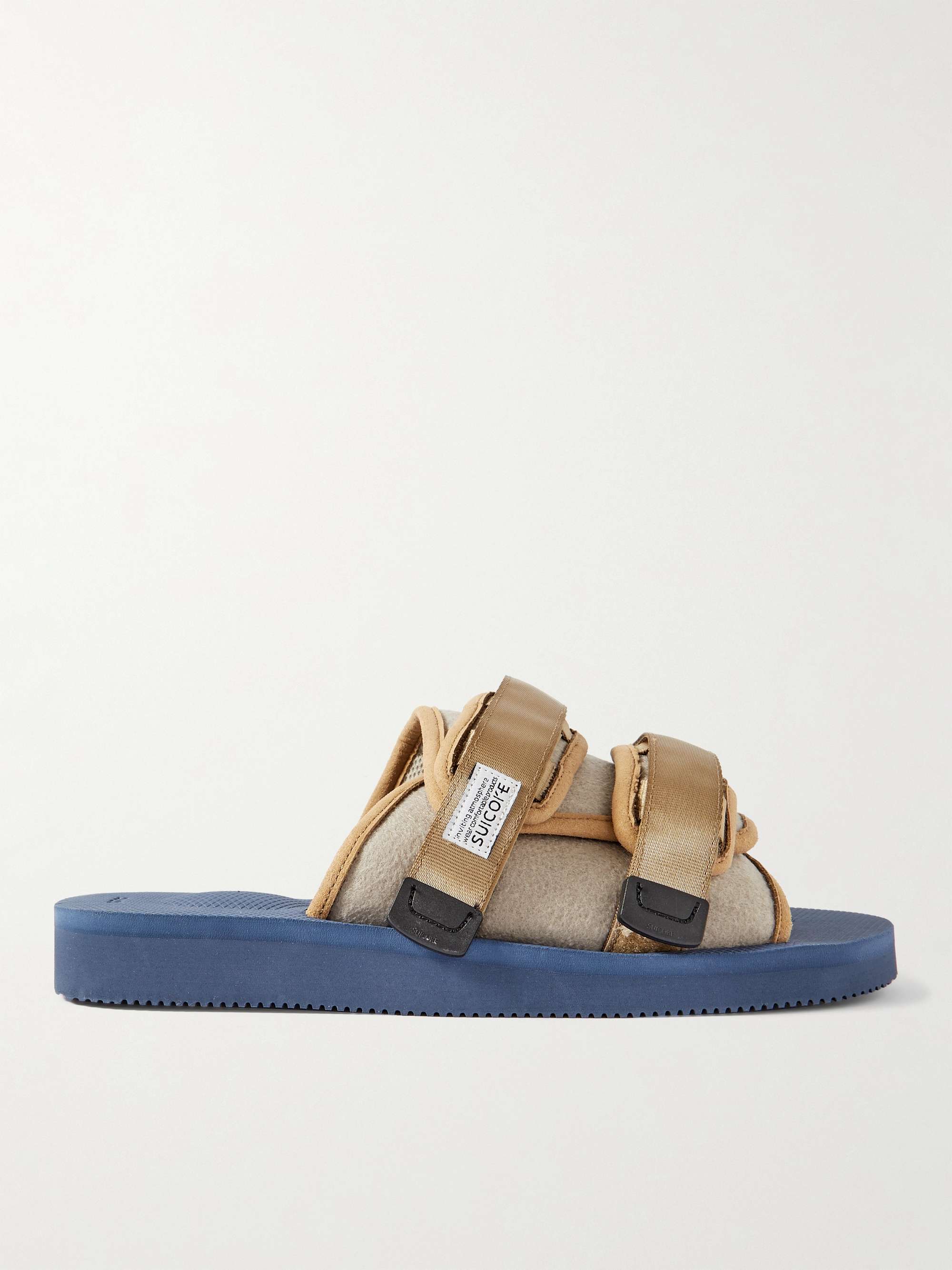 SUICOKE Moto Webbing-Trimmed Felt Slides for Men