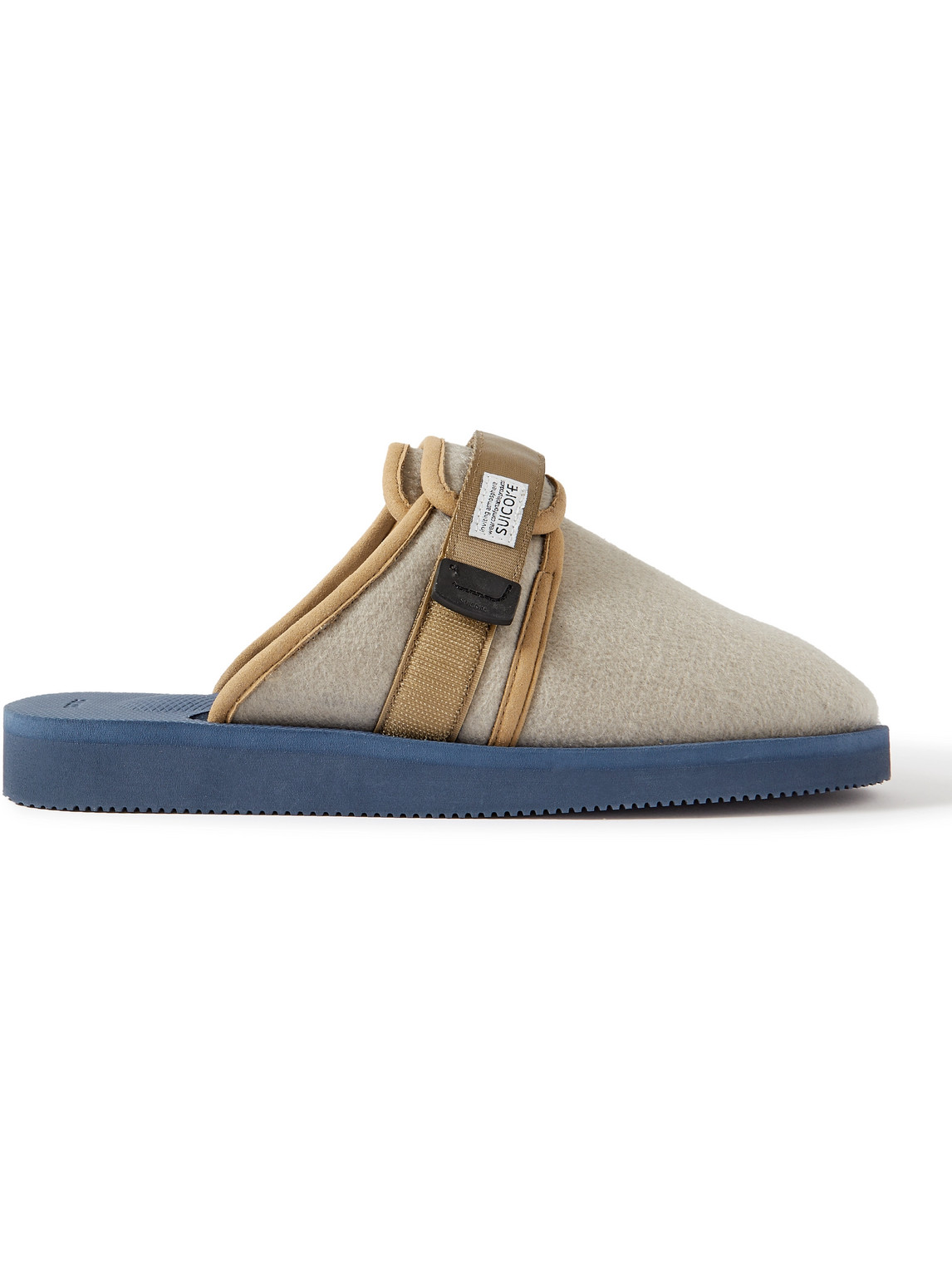SUICOKE - Zavo-FEab Webbing-Trimmed Felt Mules - Men - Brown - US 8