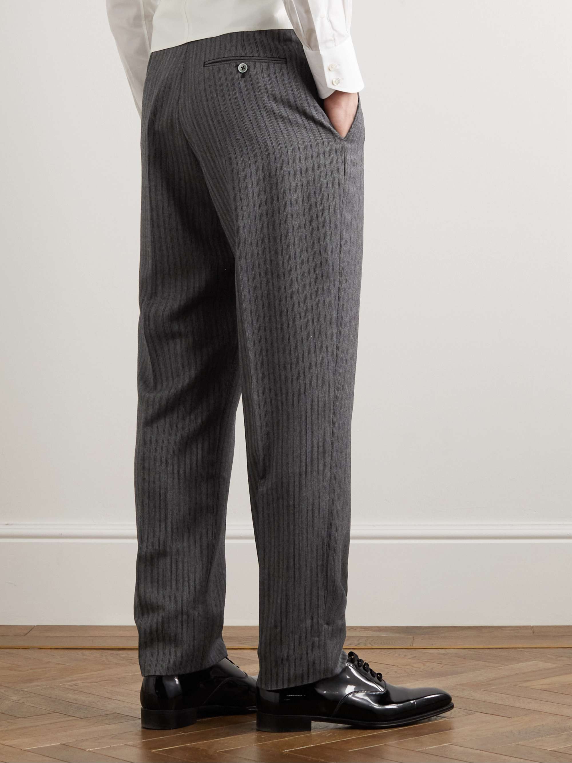 FAVOURBROOK Westminster Straight-Leg Striped Wool Trousers
