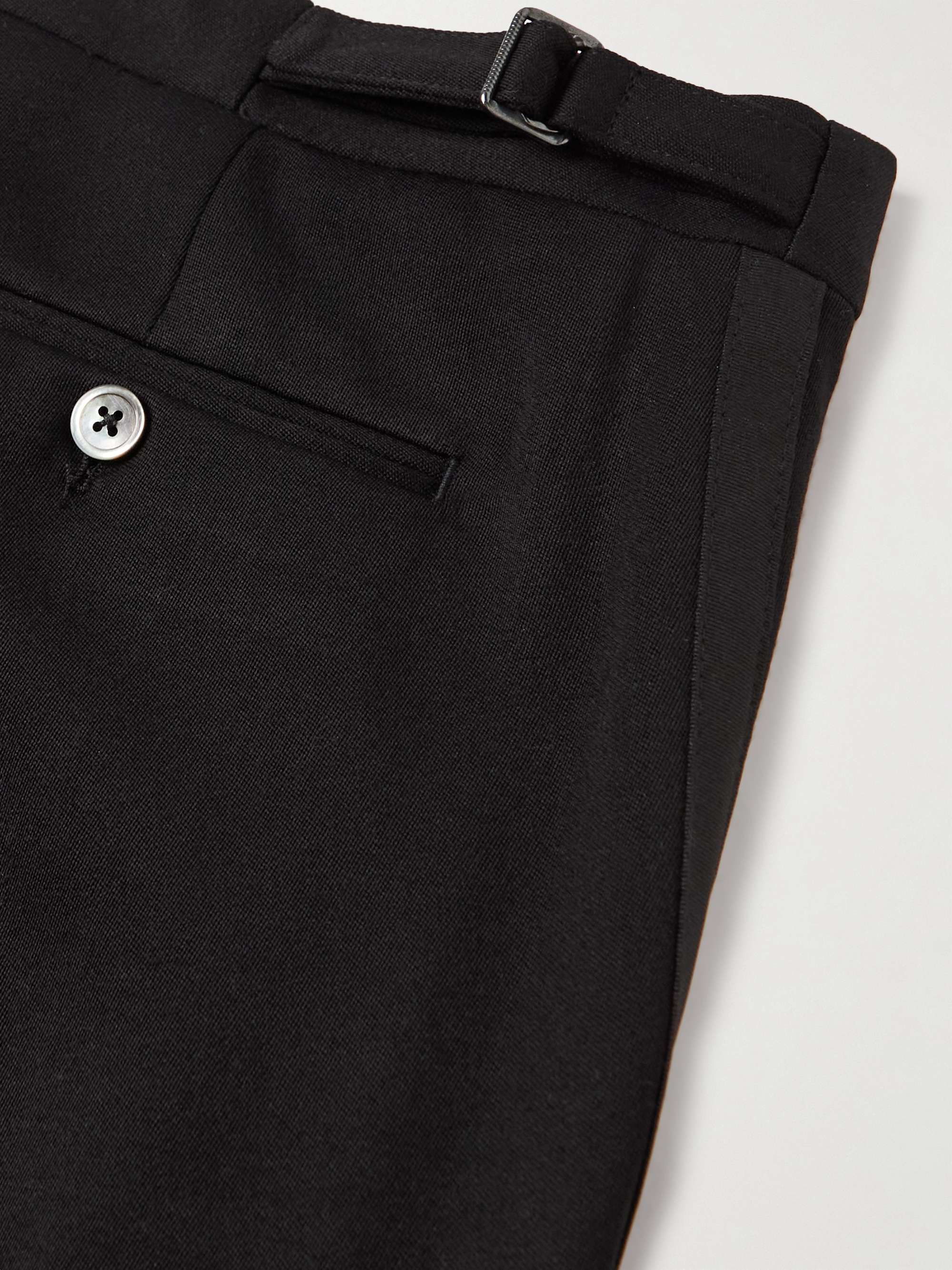FAVOURBROOK Straight-Leg Pleated Wool-Barathea Tuxedo Trousers