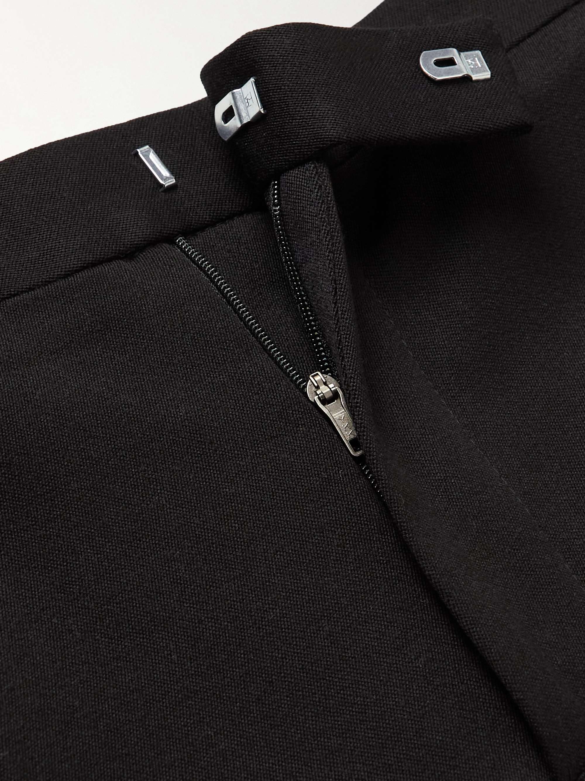 FAVOURBROOK Straight-Leg Pleated Wool-Barathea Tuxedo Trousers
