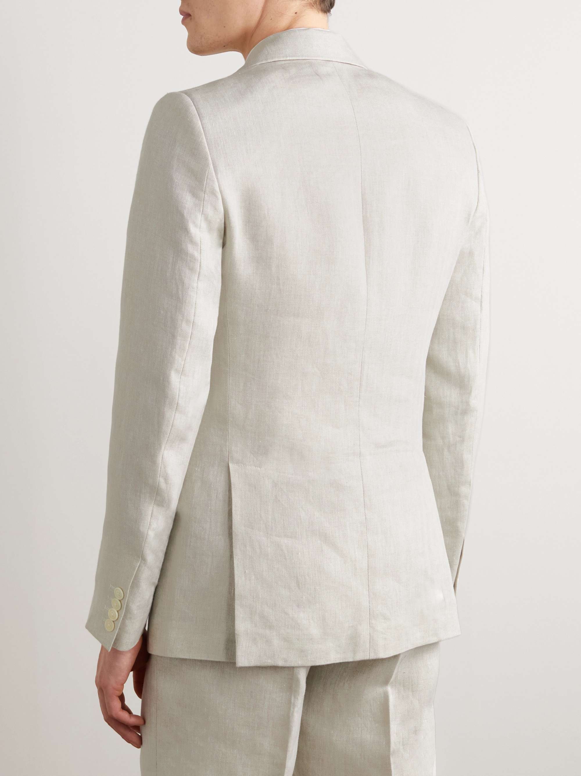 FAVOURBROOK Dawlish Ebury Slim-Fit Herringbone Linen Suit Jacket