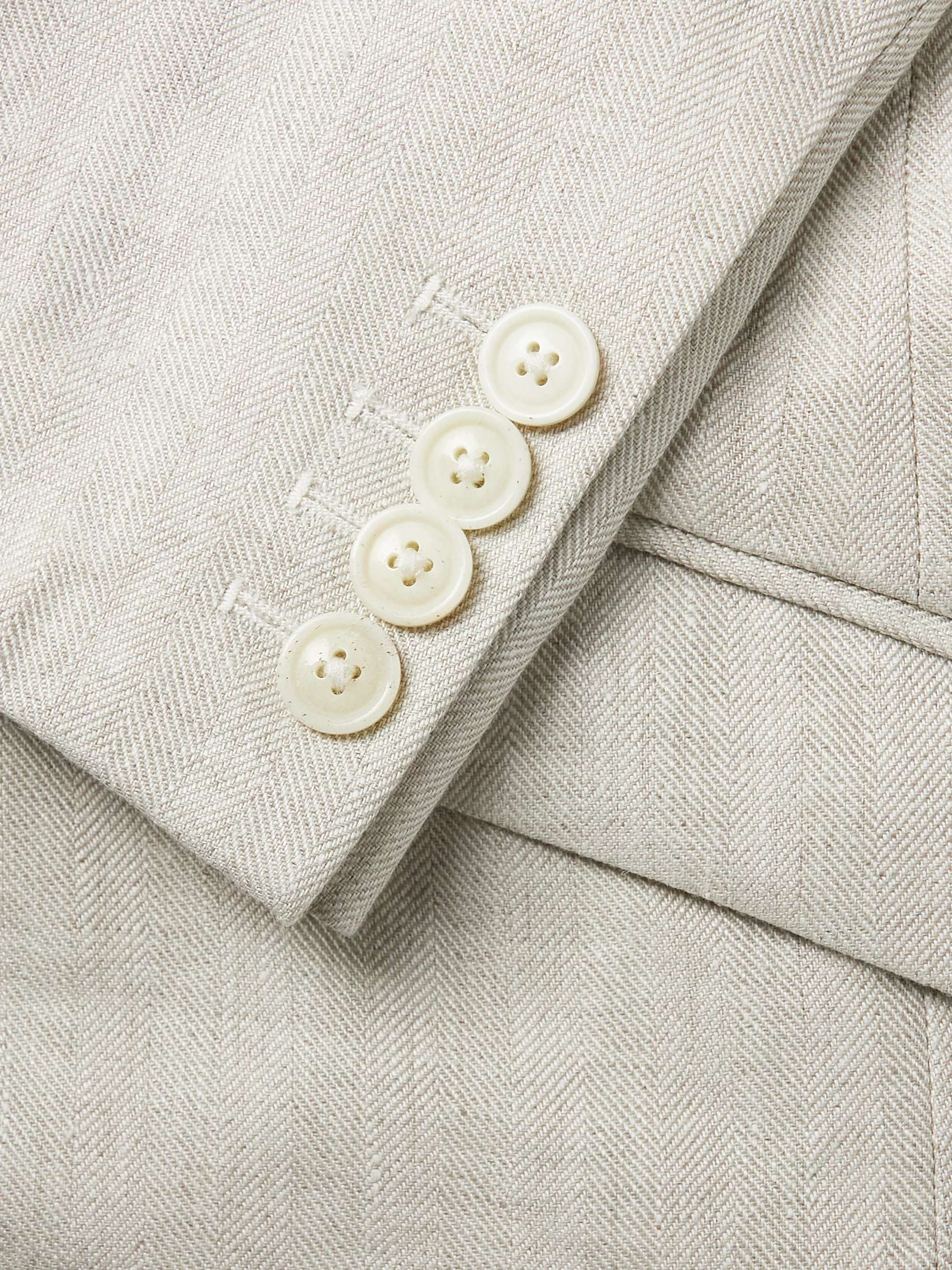 FAVOURBROOK Dawlish Ebury Slim-Fit Herringbone Linen Suit Jacket
