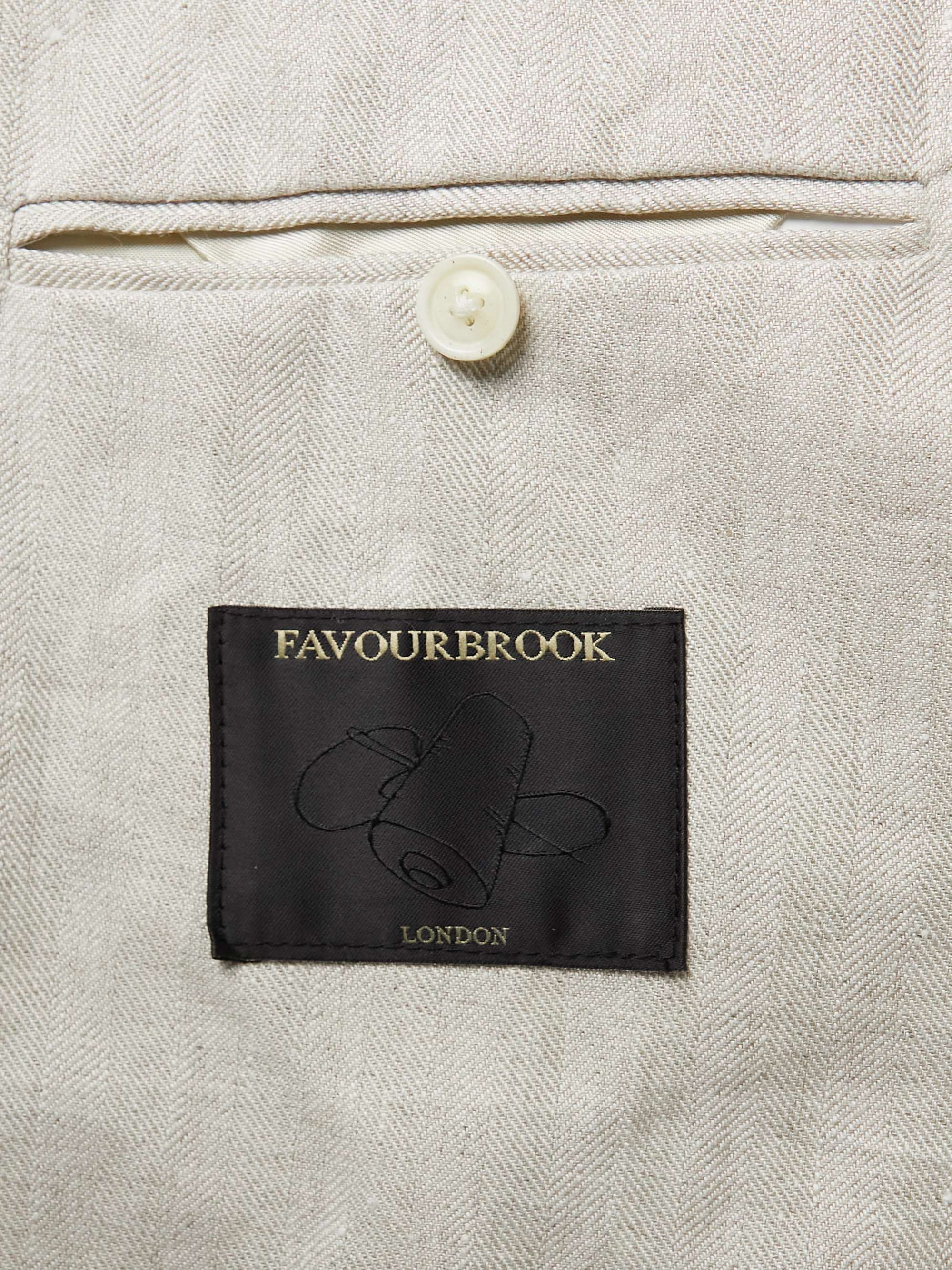 FAVOURBROOK Dawlish Ebury Slim-Fit Herringbone Linen Suit Jacket