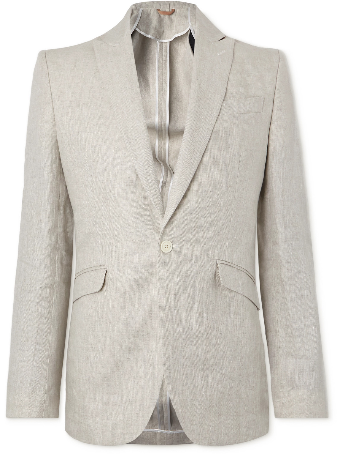 Dawlish Ebury Slim-Fit Herringbone Linen Suit Jacket