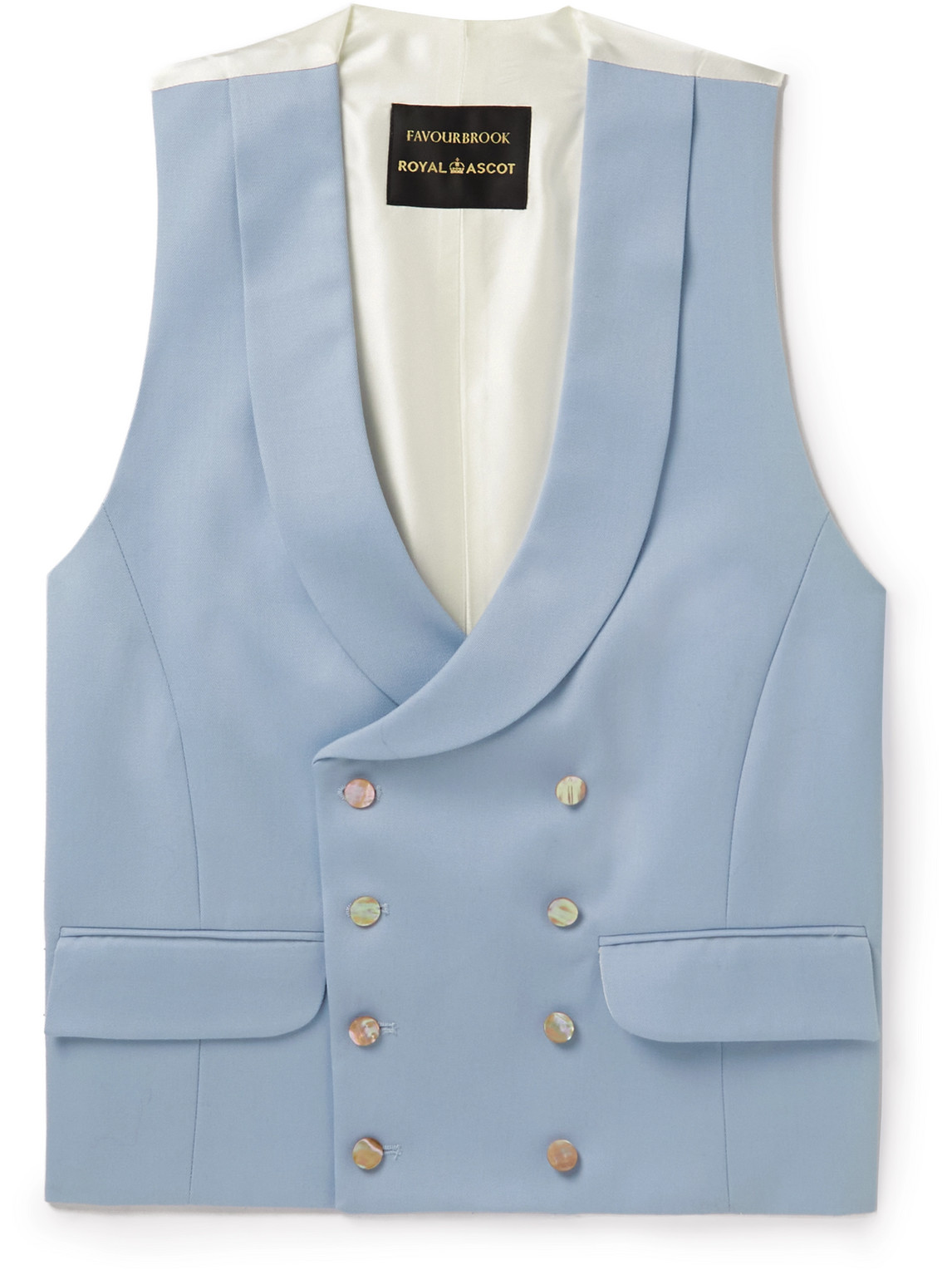 Dukes Slim-Fit Shawl-Lapel Double-Breasted Linen Waistcoat
