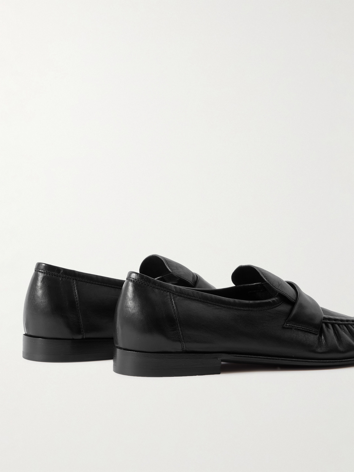 The Row Leather Loafers In Black