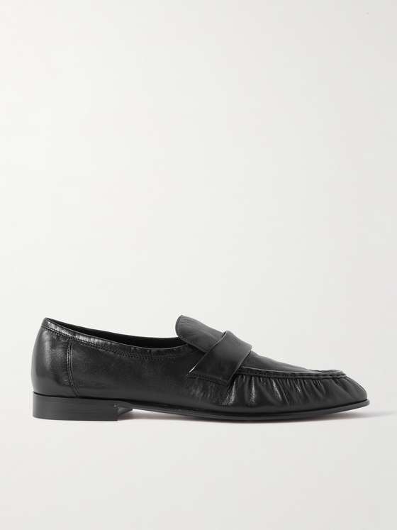 Therow Soft Gathered Textured Leather Loafer