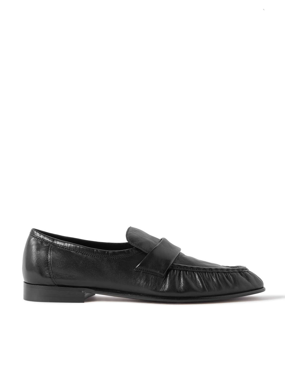 The Row Leather Loafers In Black