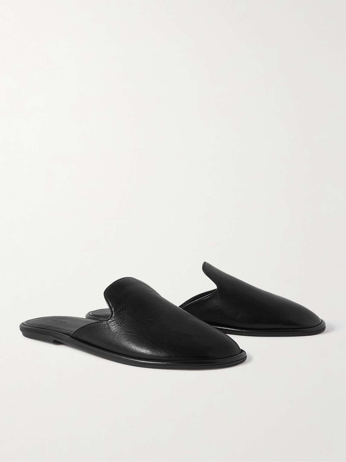 Shop The Row Roger Leather Slides In Black