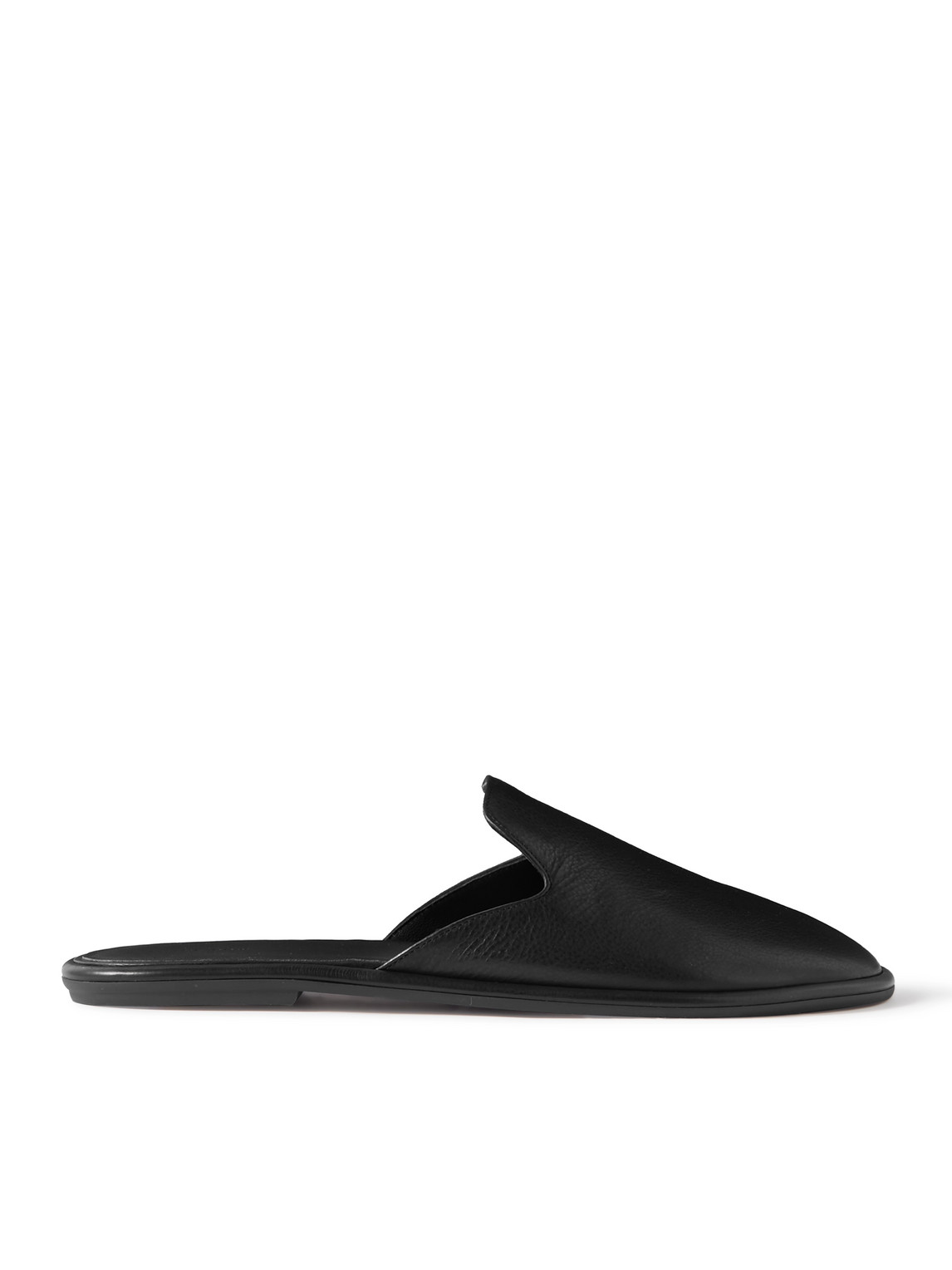 Shop The Row Roger Leather Slides In Black