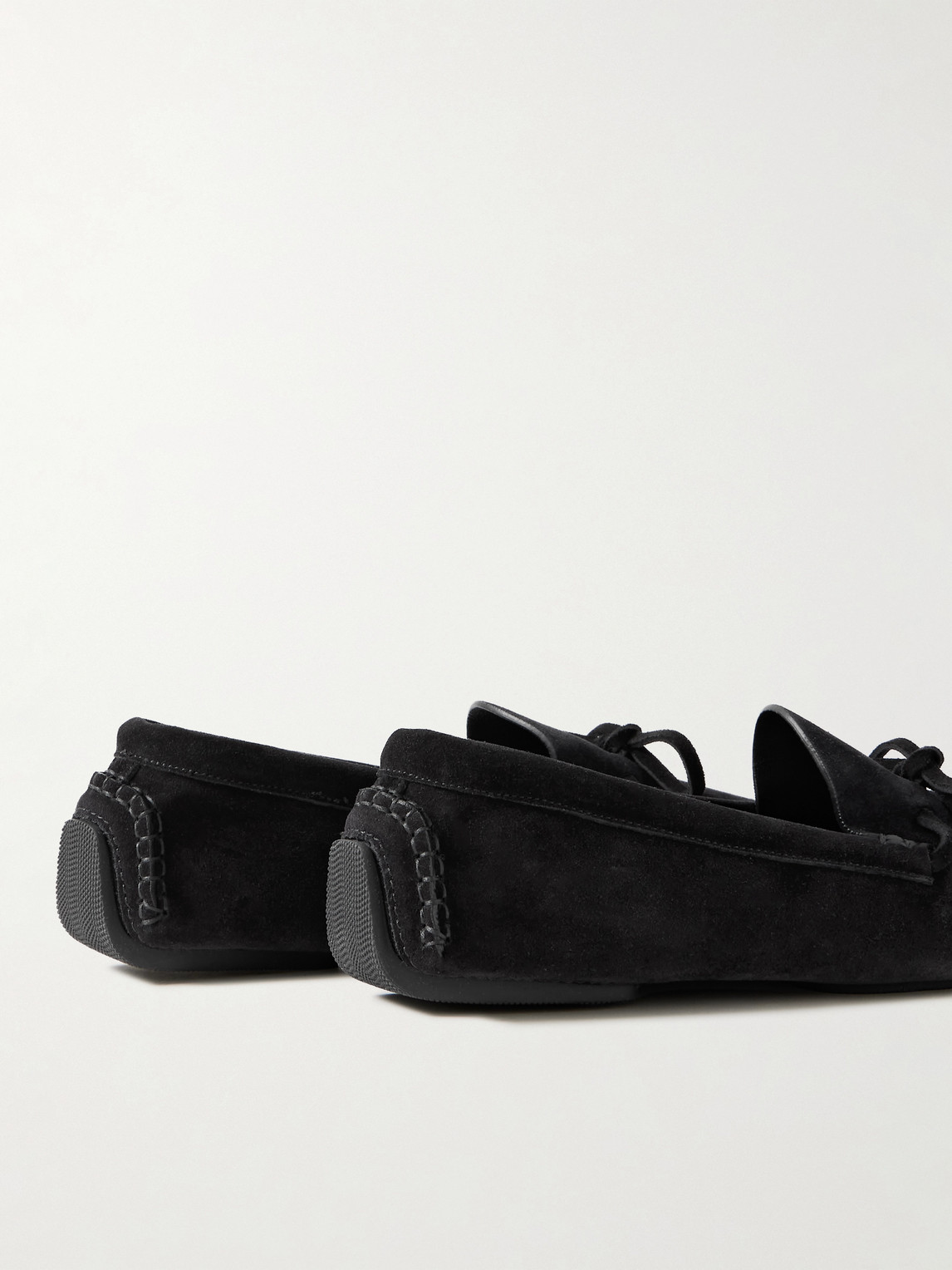 Shop The Row Lucca Suede Driving Shoes In Black