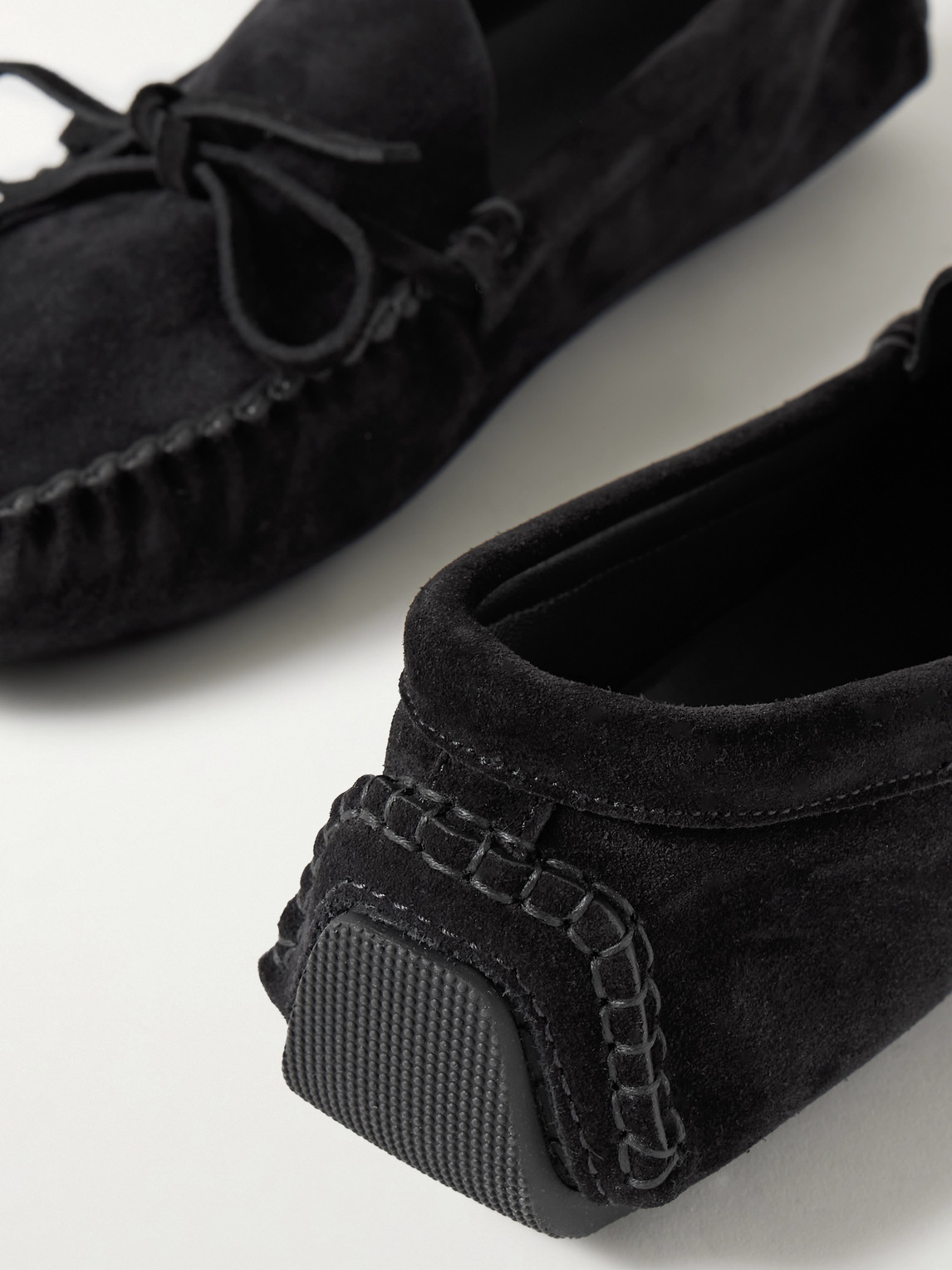 Shop The Row Lucca Suede Driving Shoes In Black