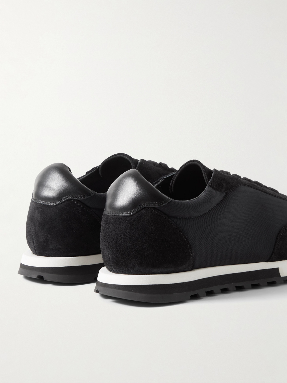 Shop The Row Owen Leather- And Suede-trimmed Nylon Sneakers In Black