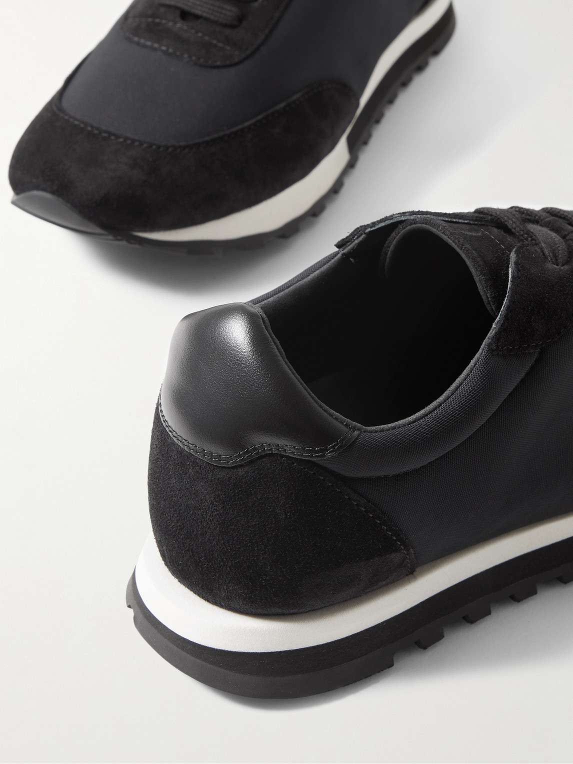 Shop The Row Owen Leather- And Suede-trimmed Nylon Sneakers In Black