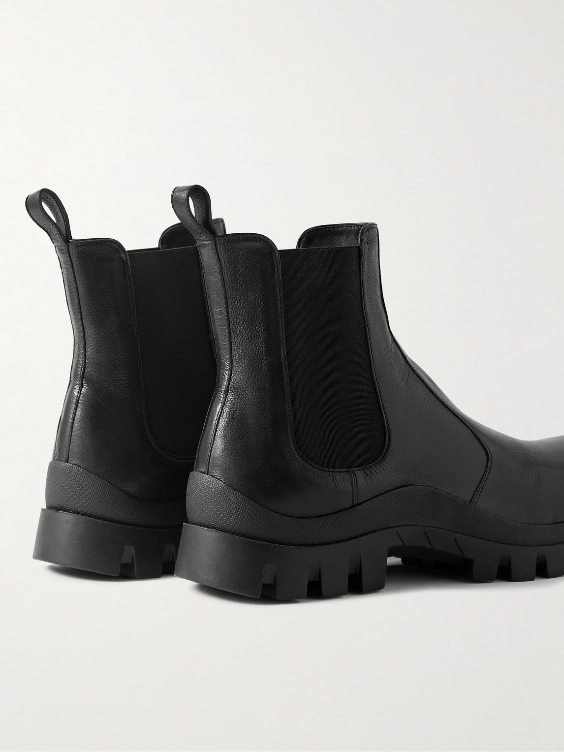 Shop The Row Greta Textured-leather Chelsea Boots In Black