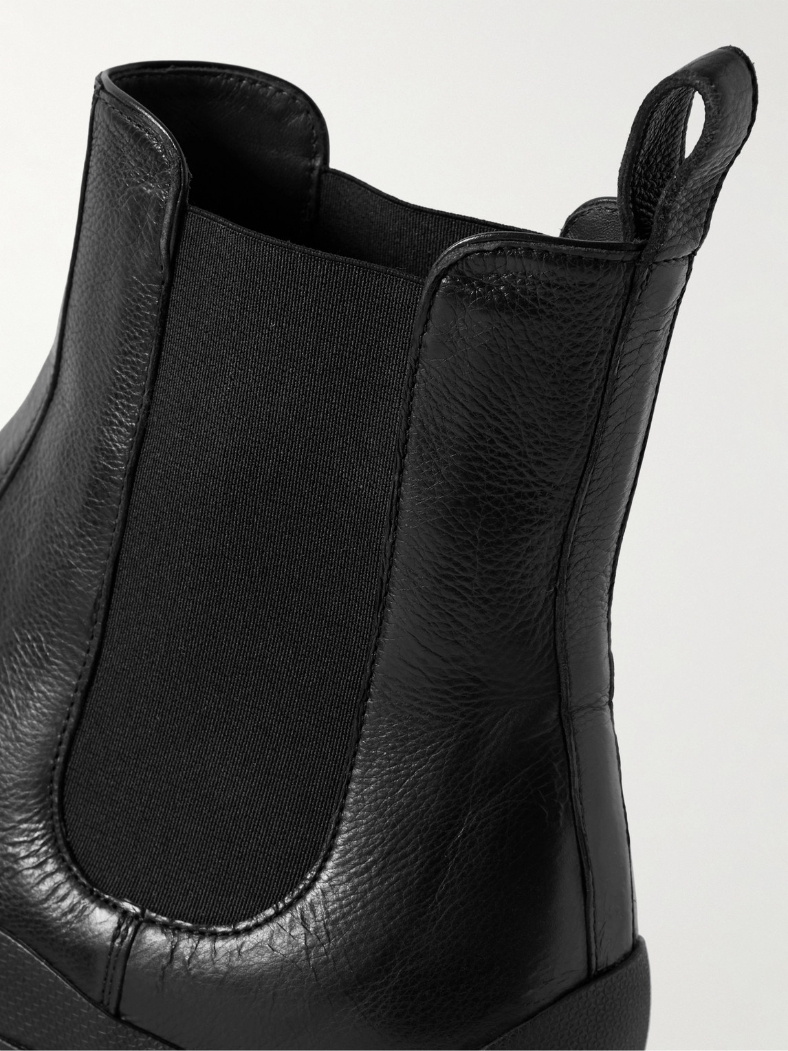 Shop The Row Greta Textured-leather Chelsea Boots In Black