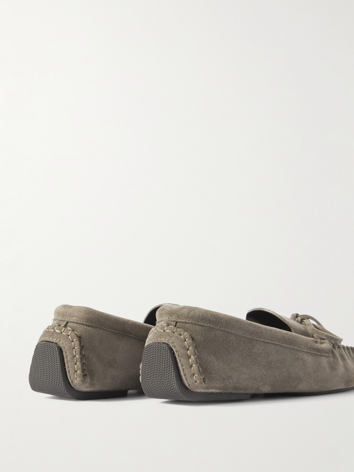 Shop The Row Lucca Suede Driving Shoes In Gray