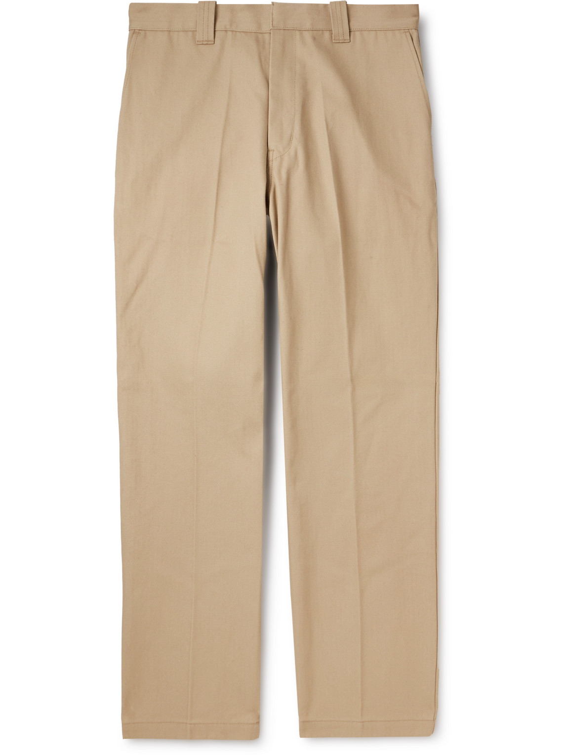 Straight-Leg Pleated Cotton-Canvas Trousers