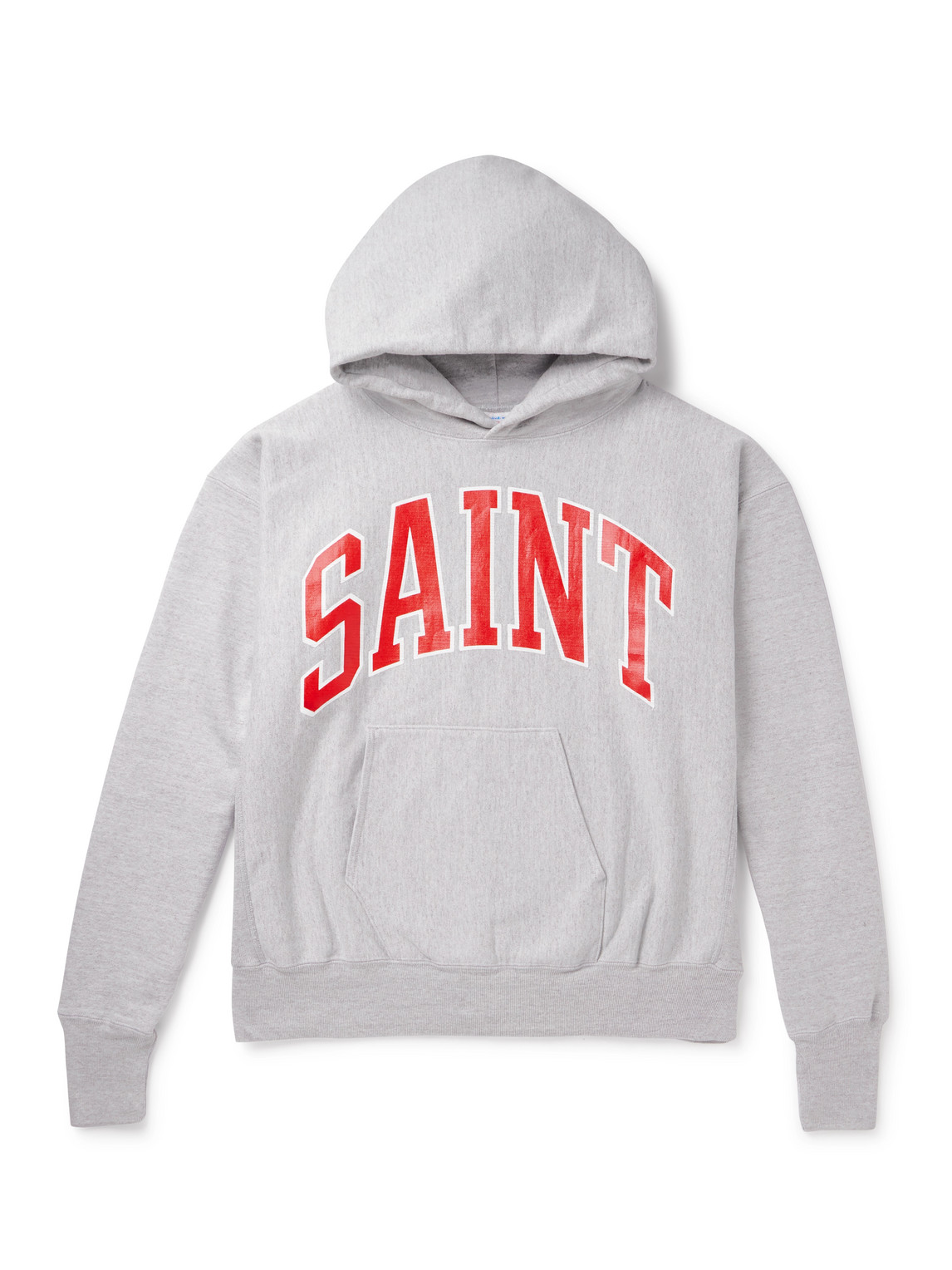 Saint Mxxxxxx Logo-print Cotton-blend Jersey Hoodie In Gray