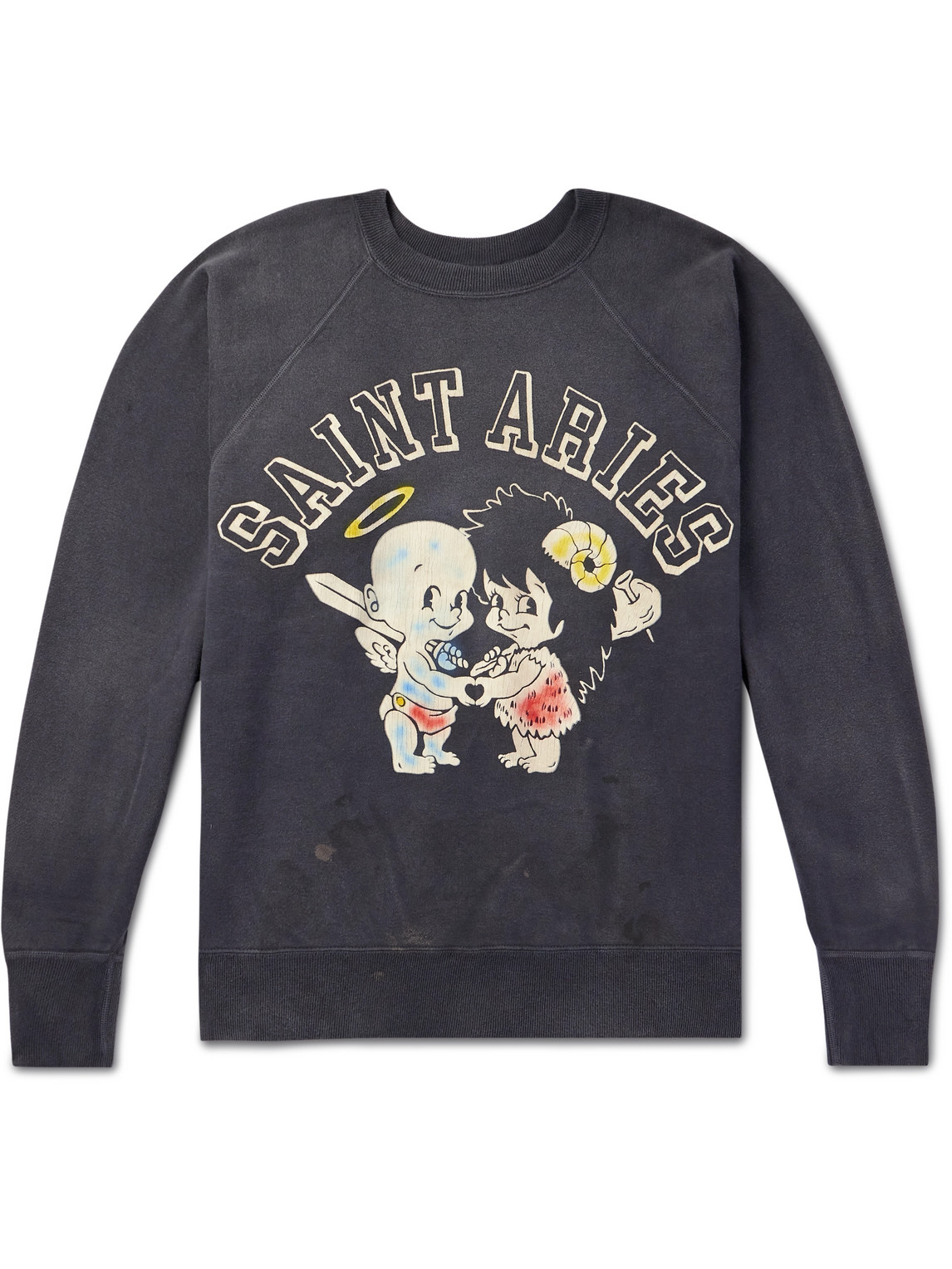 Saint Mxxxxxx Aries Saint Aries Printed Cotton-jersey Sweatshirt In Gray