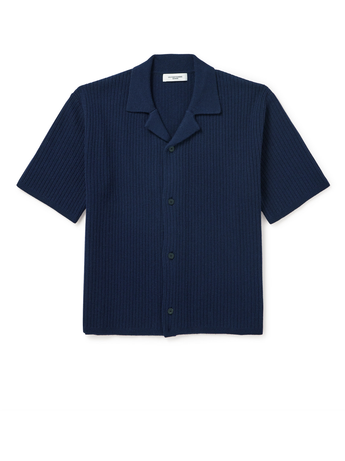 LE 17 SEPTEMBRE Camp-Collar Ribbed-Knit Shirt