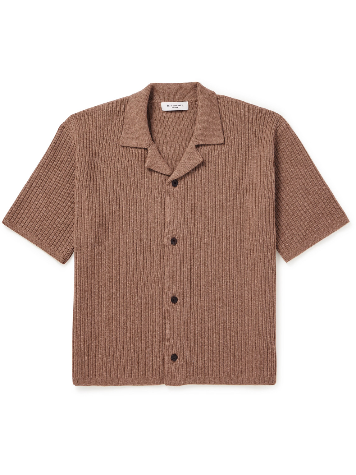 LE 17 SEPTEMBRE Camp-Collar Ribbed-Knit Shirt