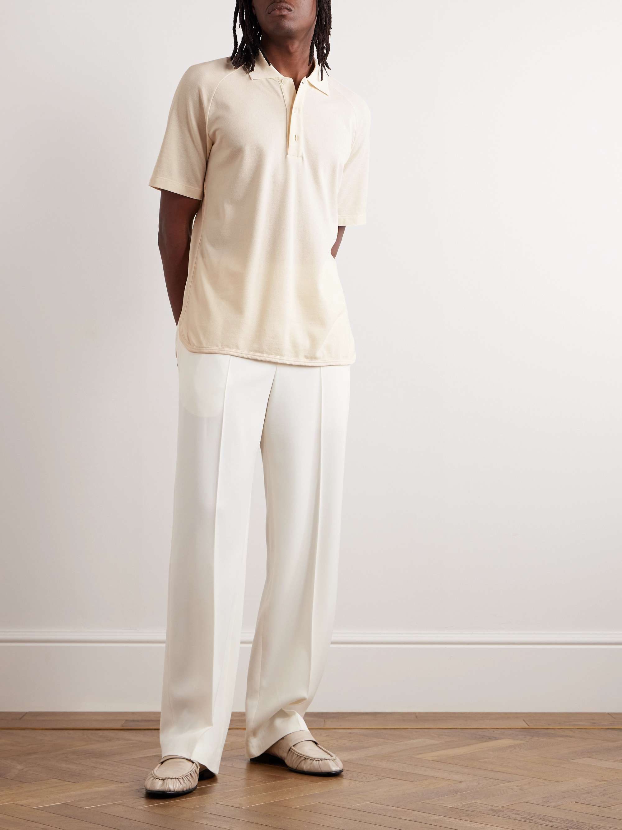 GIORGIO ARMANI Cotton and Cashmere-Blend Piqué Polo Shirt for Men | MR ...