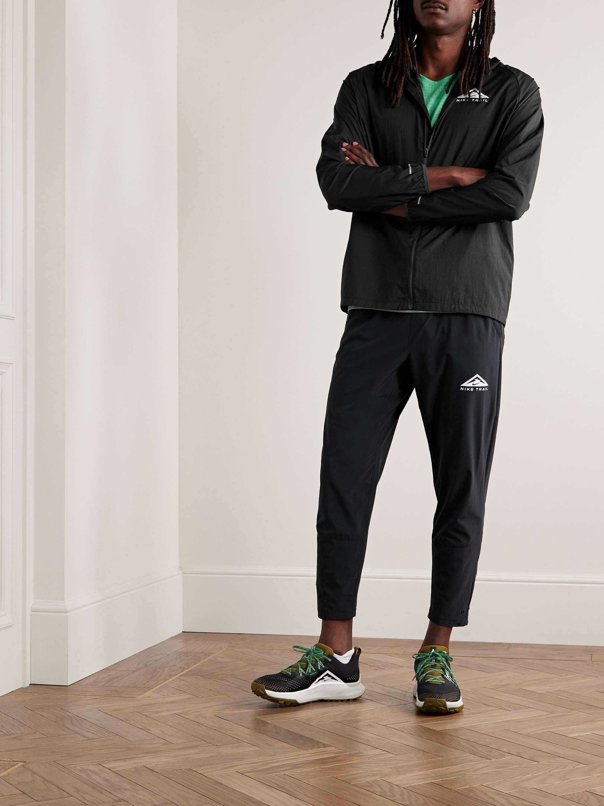 Trail Aireez Logo-Print Nylon-Ripstop Hooded Jacket