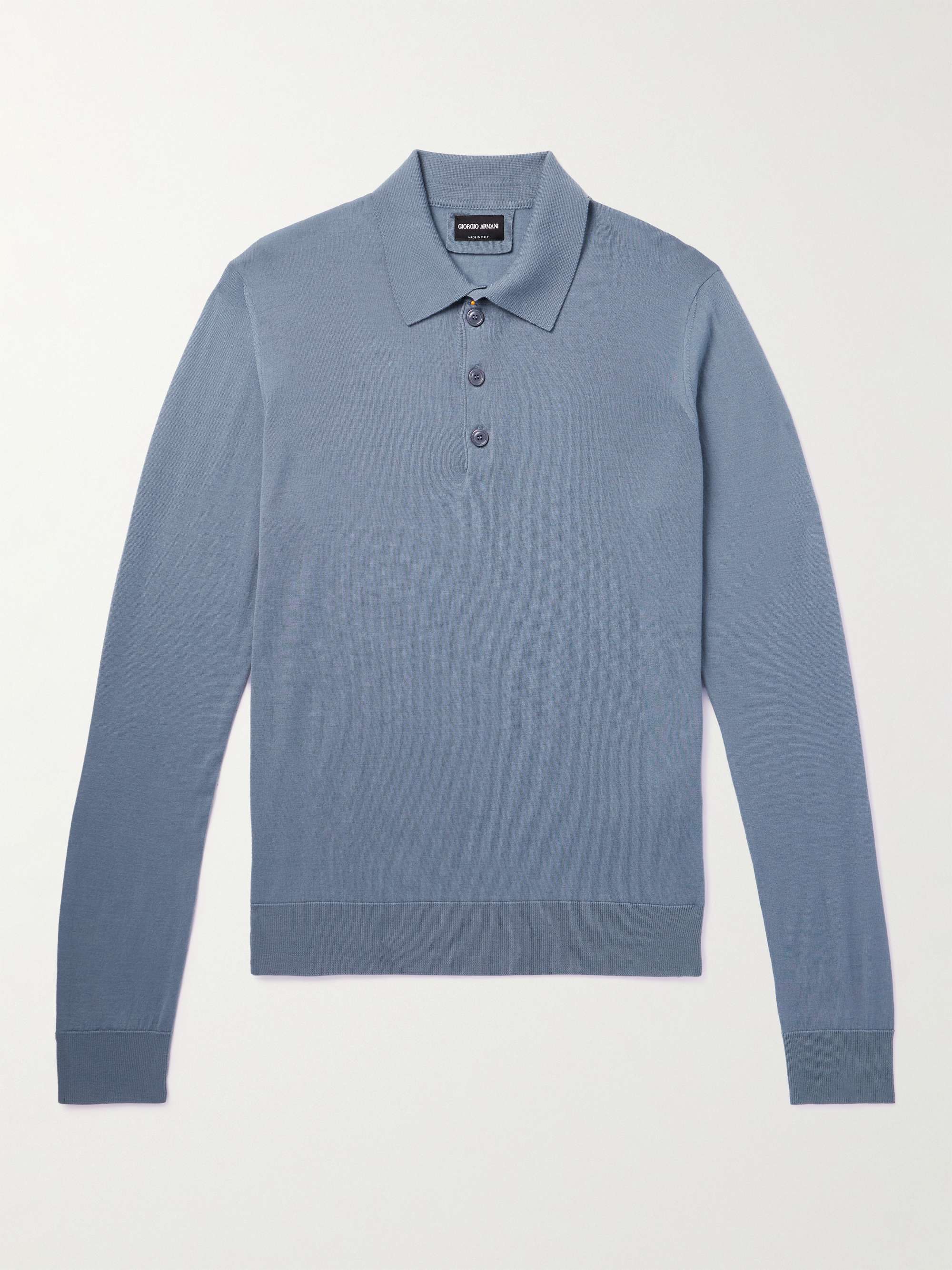 GIORGIO ARMANI Wool Polo Shirt for Men | MR PORTER