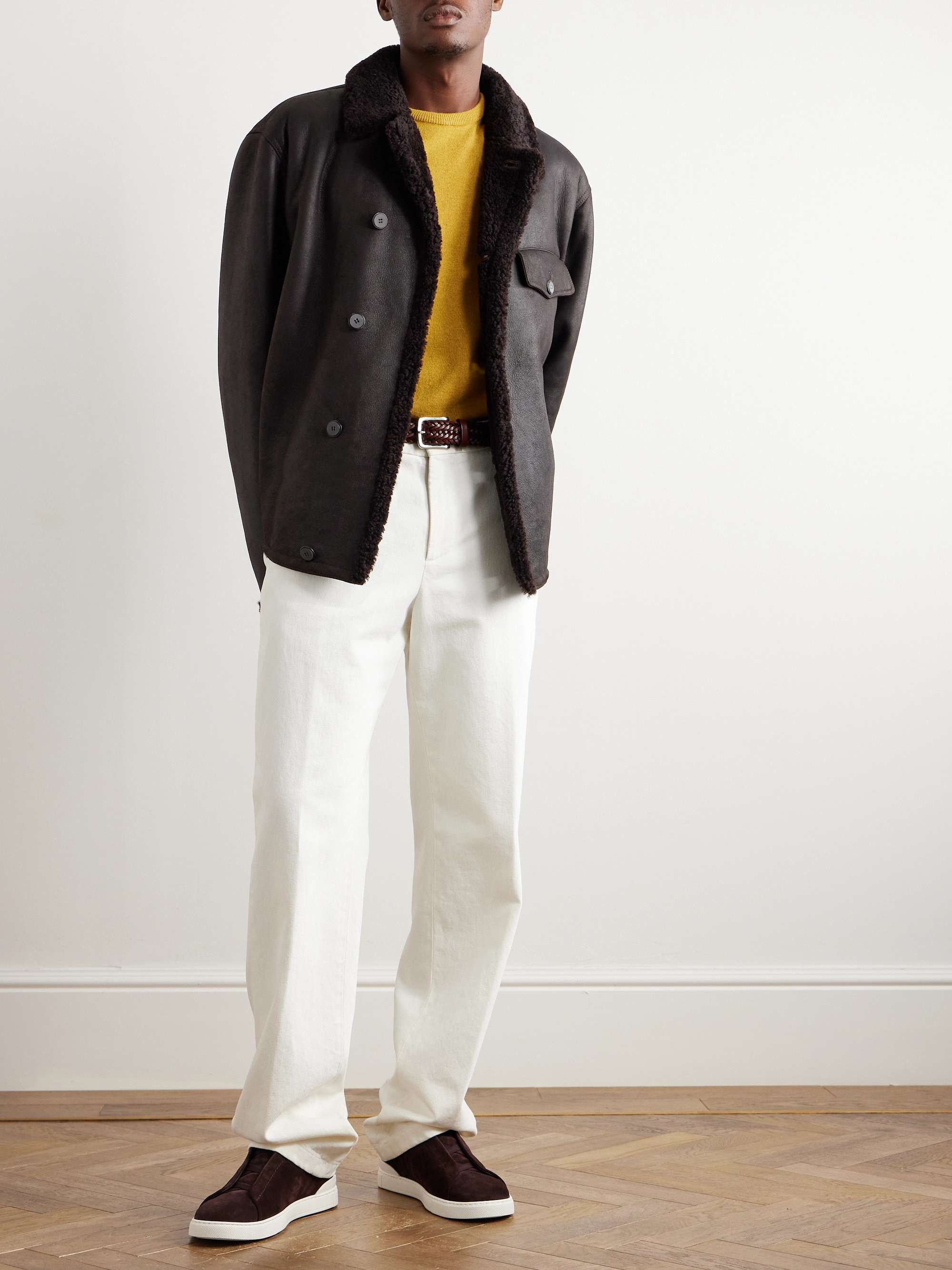 Armani shearling hotsell jacket