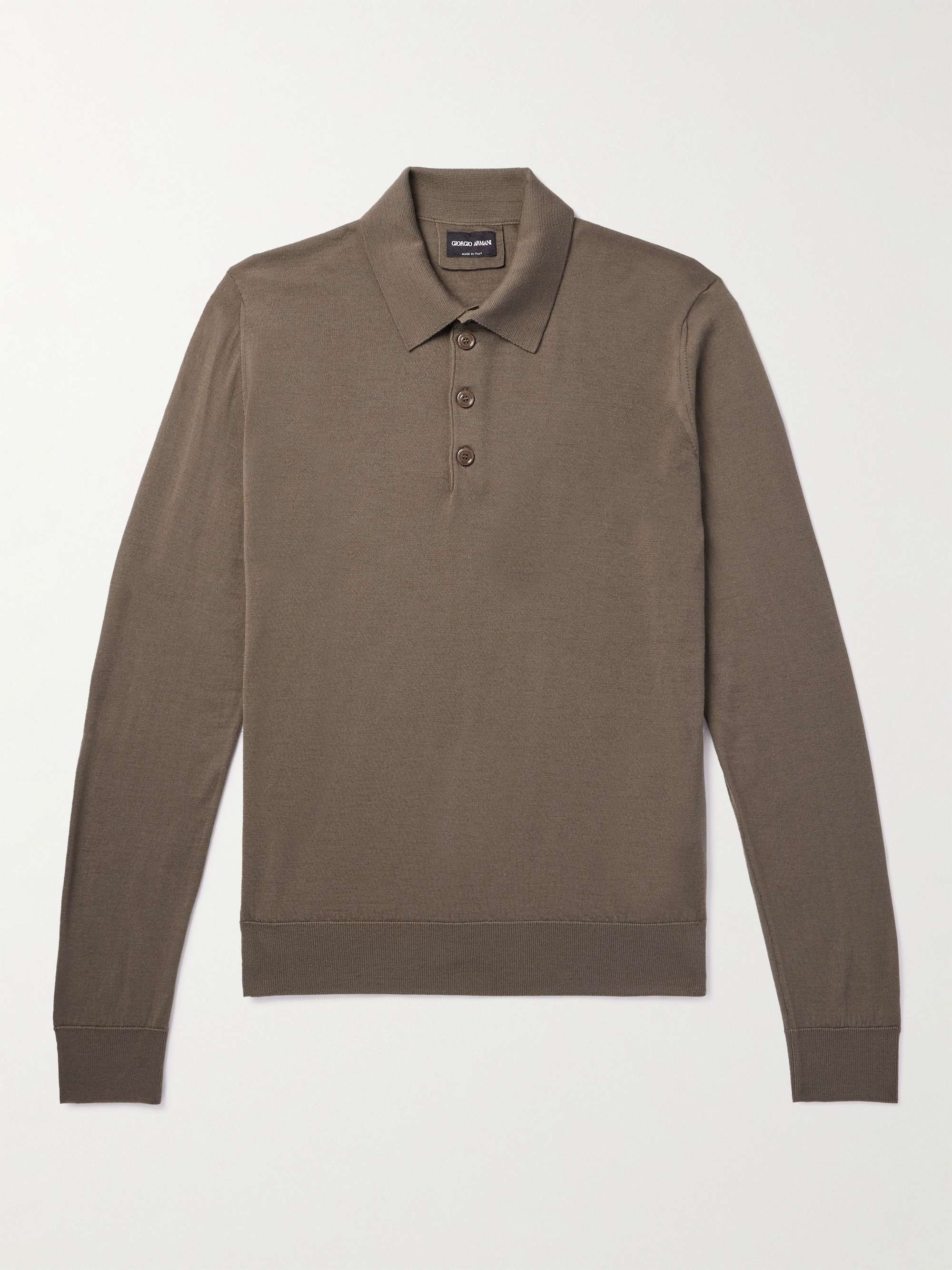 GIORGIO ARMANI Wool Polo Shirt for Men | MR PORTER