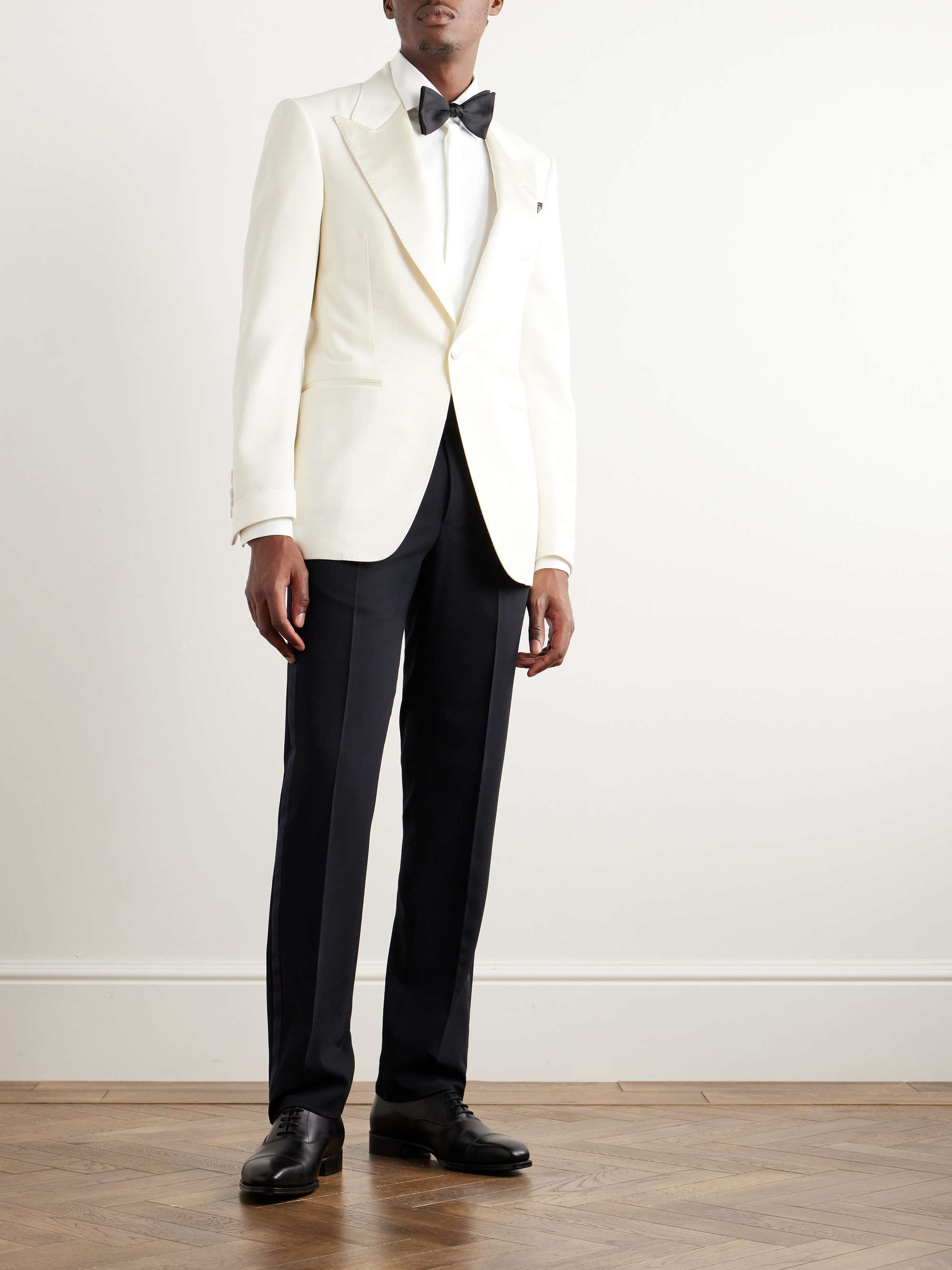 GIORGIO ARMANI Straight-Leg Grosgrain-Trimmed Wool-Crepe Tuxedo ...