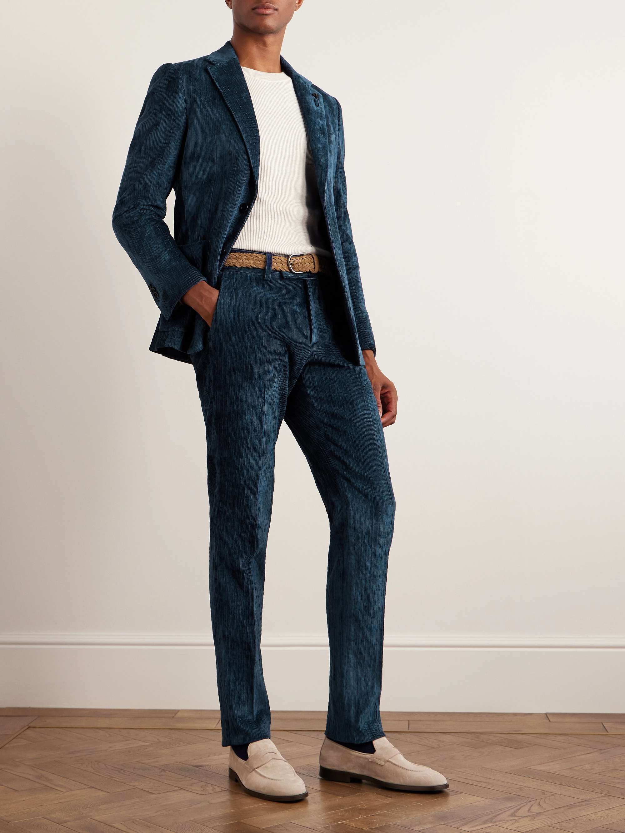 LARDINI Slim-Fit Straight-Leg Corduroy Suit Trousers for Men | MR PORTER