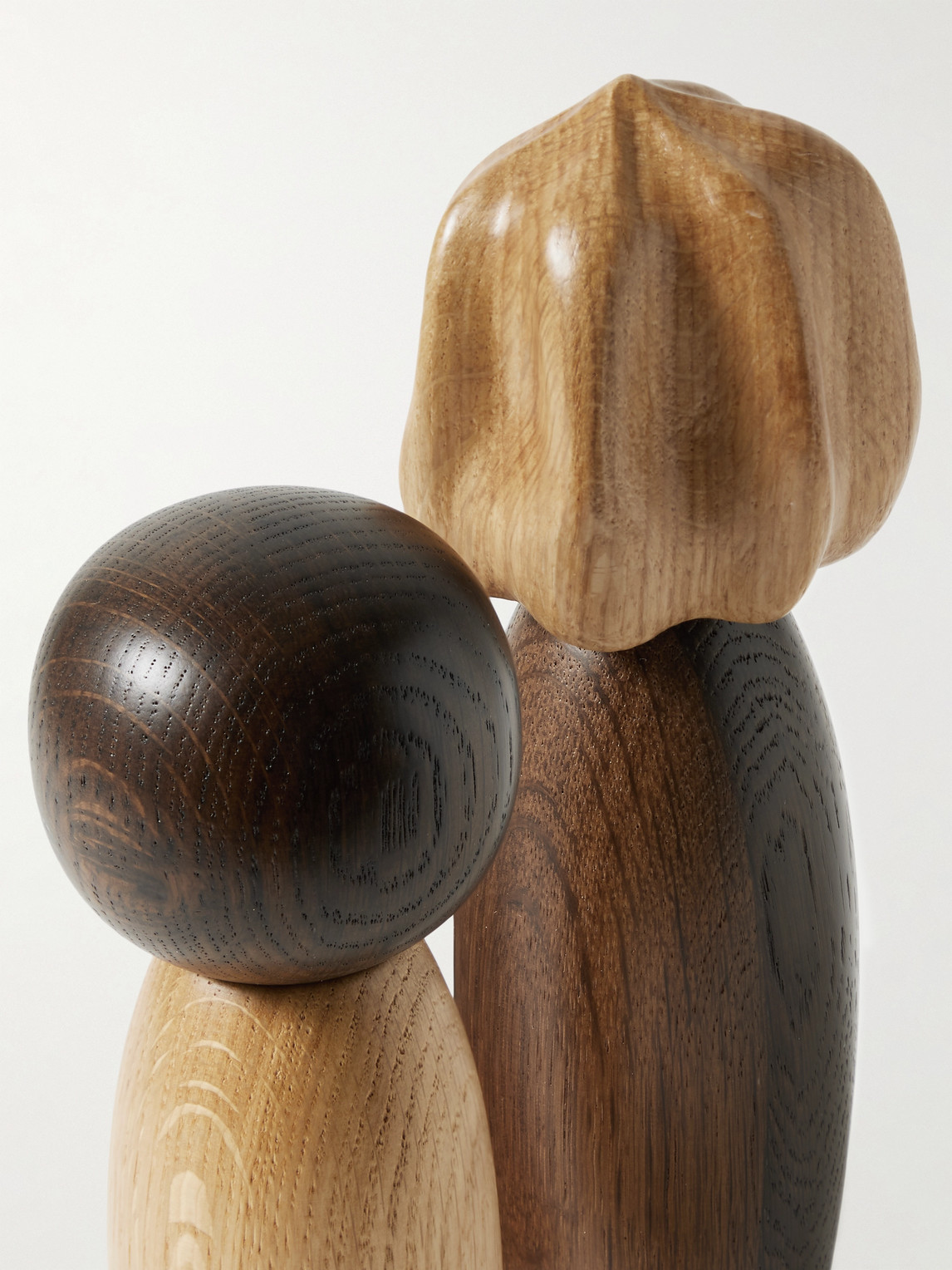 L'objet Picanto Natural And Smoked Oak Salt And Pepper Grinders In Brown
