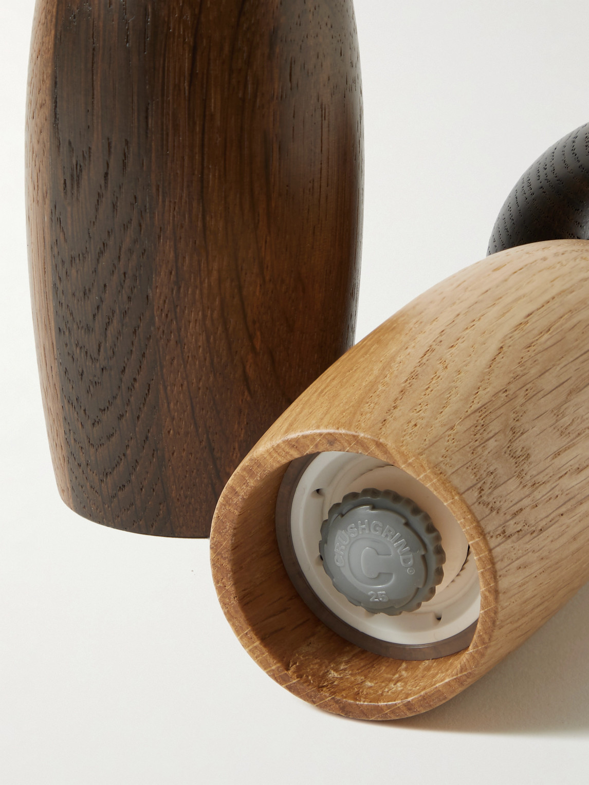 L'objet Picanto Natural And Smoked Oak Salt And Pepper Grinders In Brown